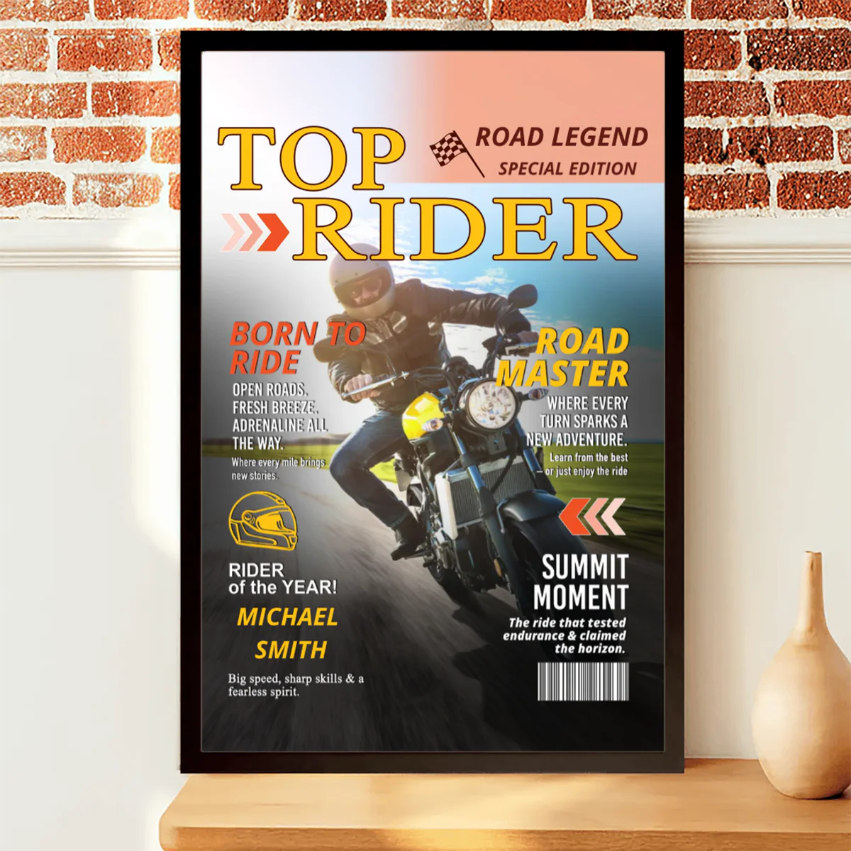 Custom Motorcyclist Magazine Cover Personalized Canvas/Poster Motorcycle Rider Gift - Image 7