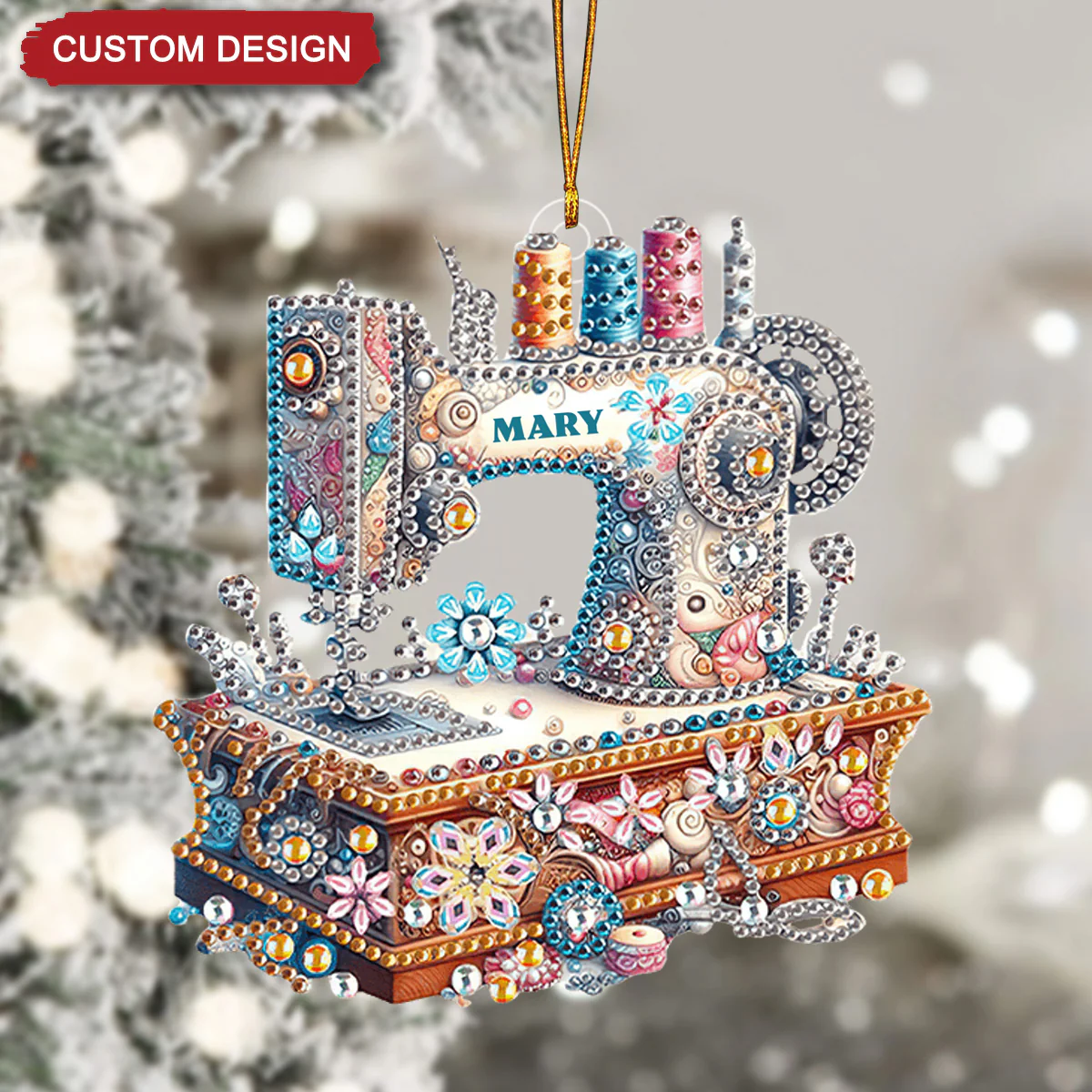 Custom Name Acrylic Christmas Ornament Gifts For Sewing Lover - Image 2