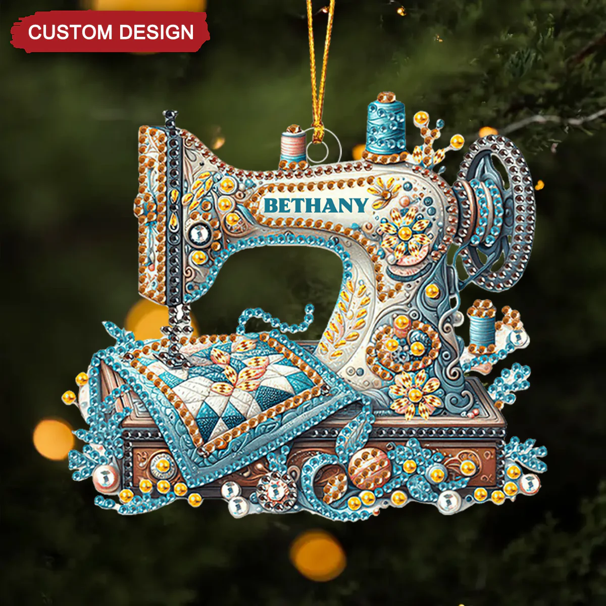 Custom Name Acrylic Christmas Ornament Gifts For Sewing Lover - Image 3