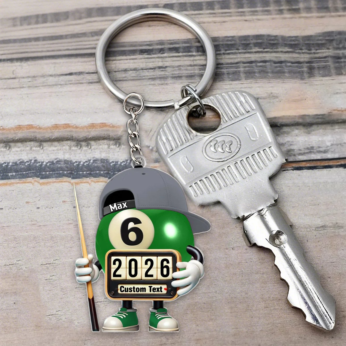Custom Name and Year Billiard Keychain, Billiard Lover Gift - Image 7