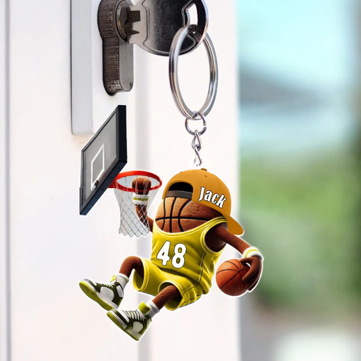 Custom Name Basketball Personalized Acrylic Keychain Basketball Team Gift - Image 3