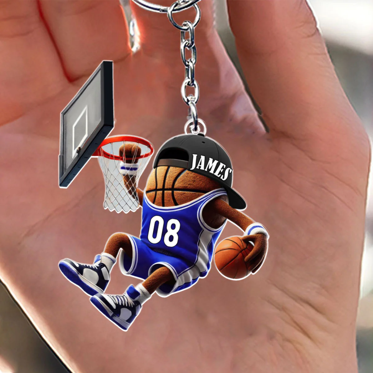 Custom Name Basketball Personalized Acrylic Keychain Basketball Team Gift - Image 5