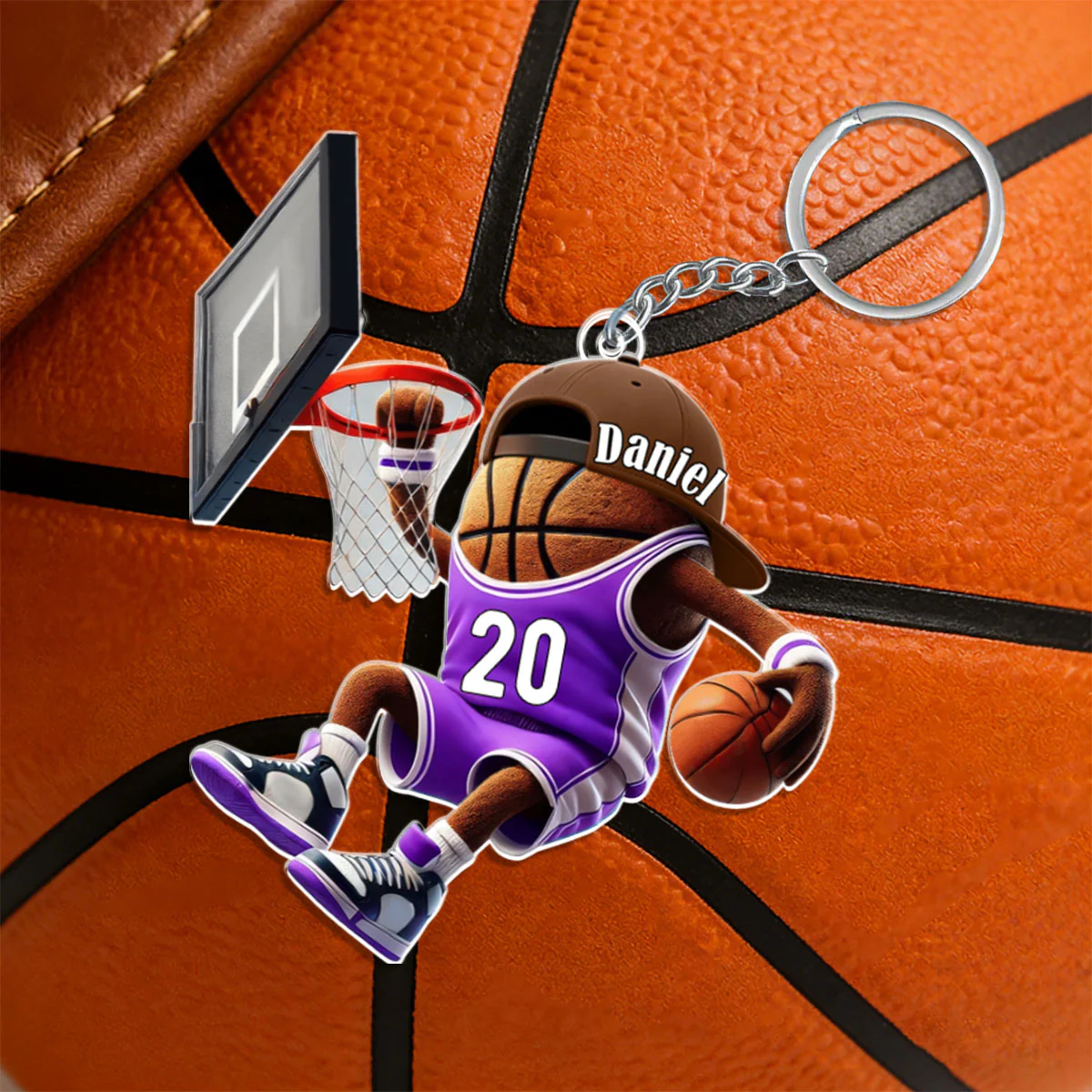 Custom Name Basketball Personalized Acrylic Keychain Basketball Team Gift - Image 6