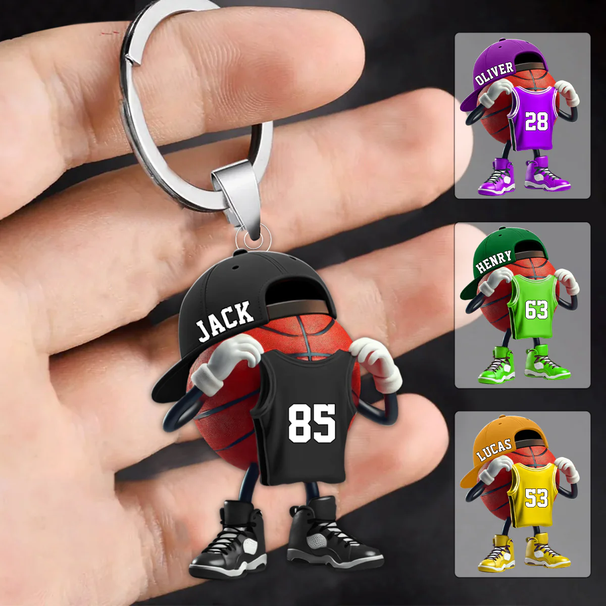 Custom Name Basketball Personalized Acrylic Keychain Gift For Basketball Lover - Image 2