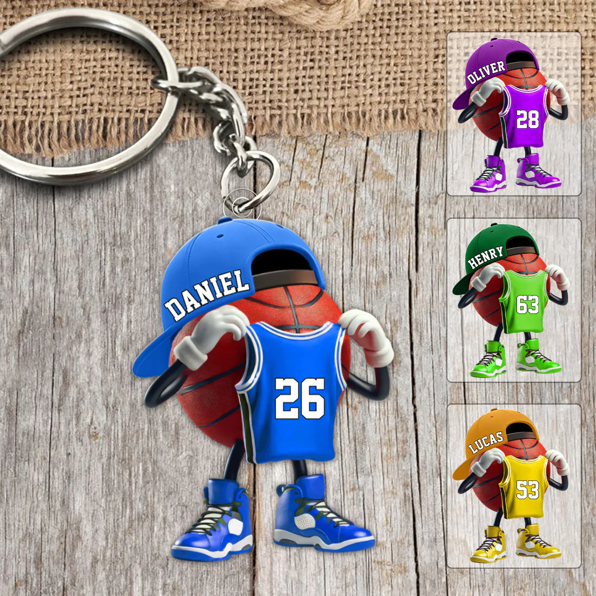 Custom Name Basketball Personalized Acrylic Keychain Gift For Basketball Lover - Image 4