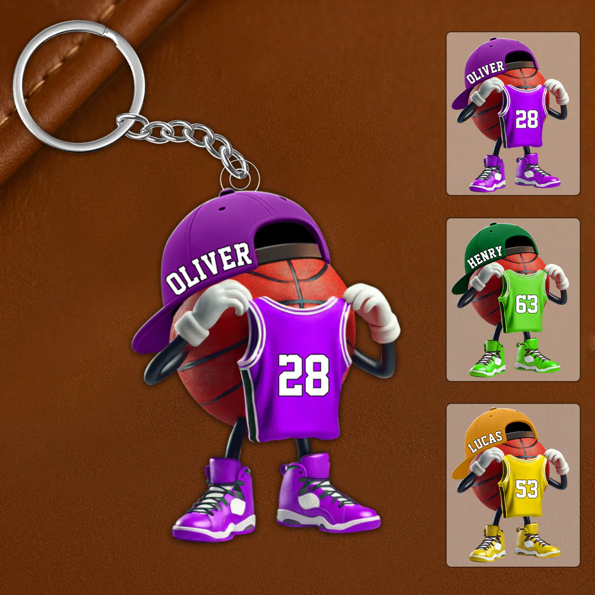 Custom Name Basketball Personalized Acrylic Keychain Gift For Basketball Lover - Image 6