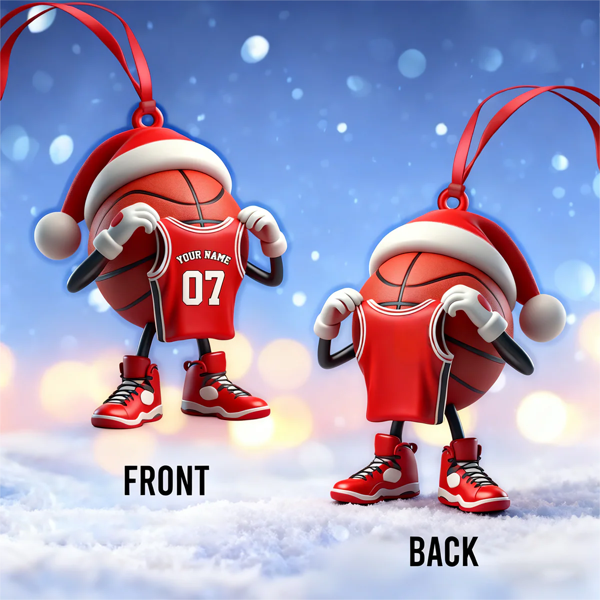 Custom Name Basketball Personalized Acrylic Ornament Basketball Lover Christmas Gift - Image 2