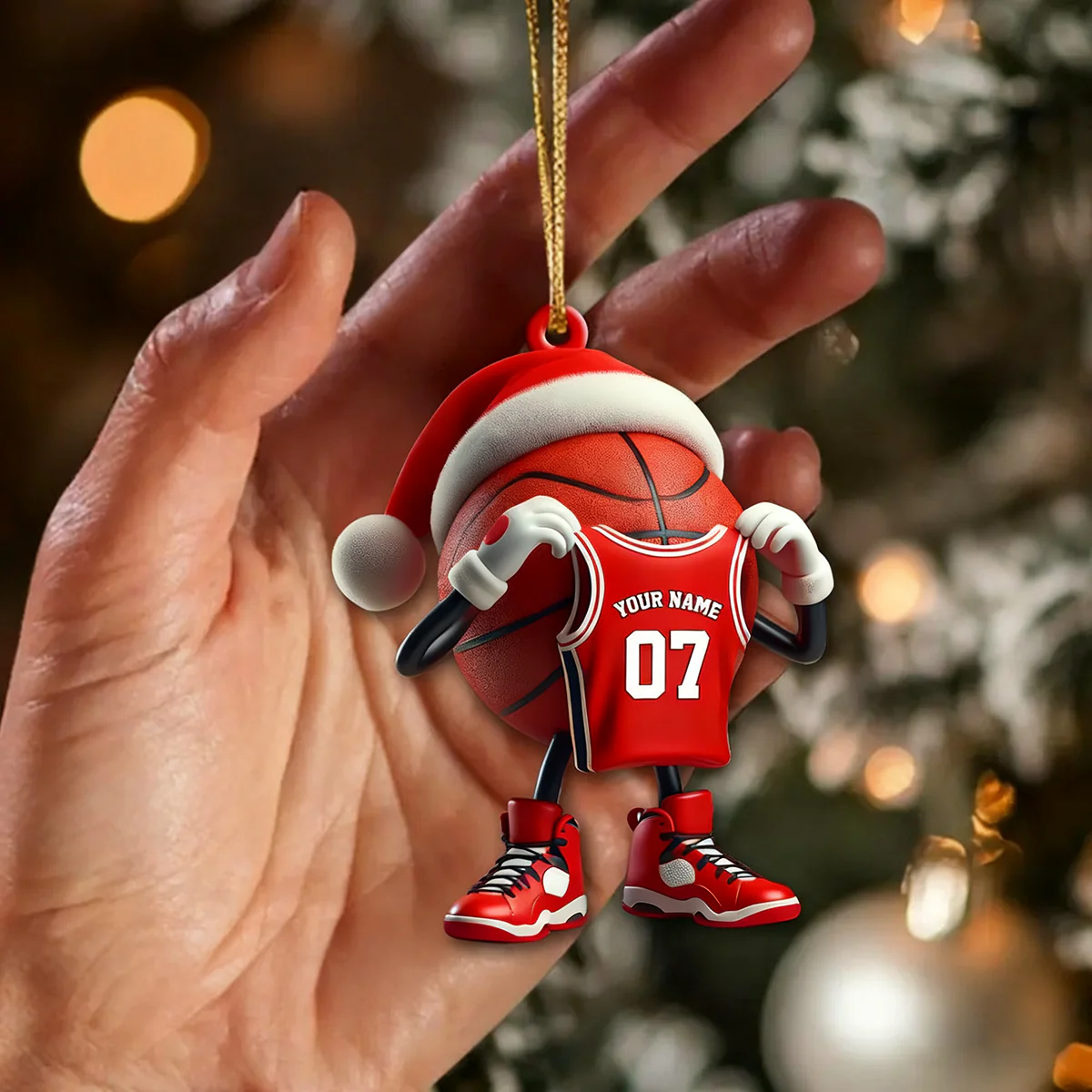 Custom Name Basketball Personalized Acrylic Ornament Basketball Lover Christmas Gift - Image 4