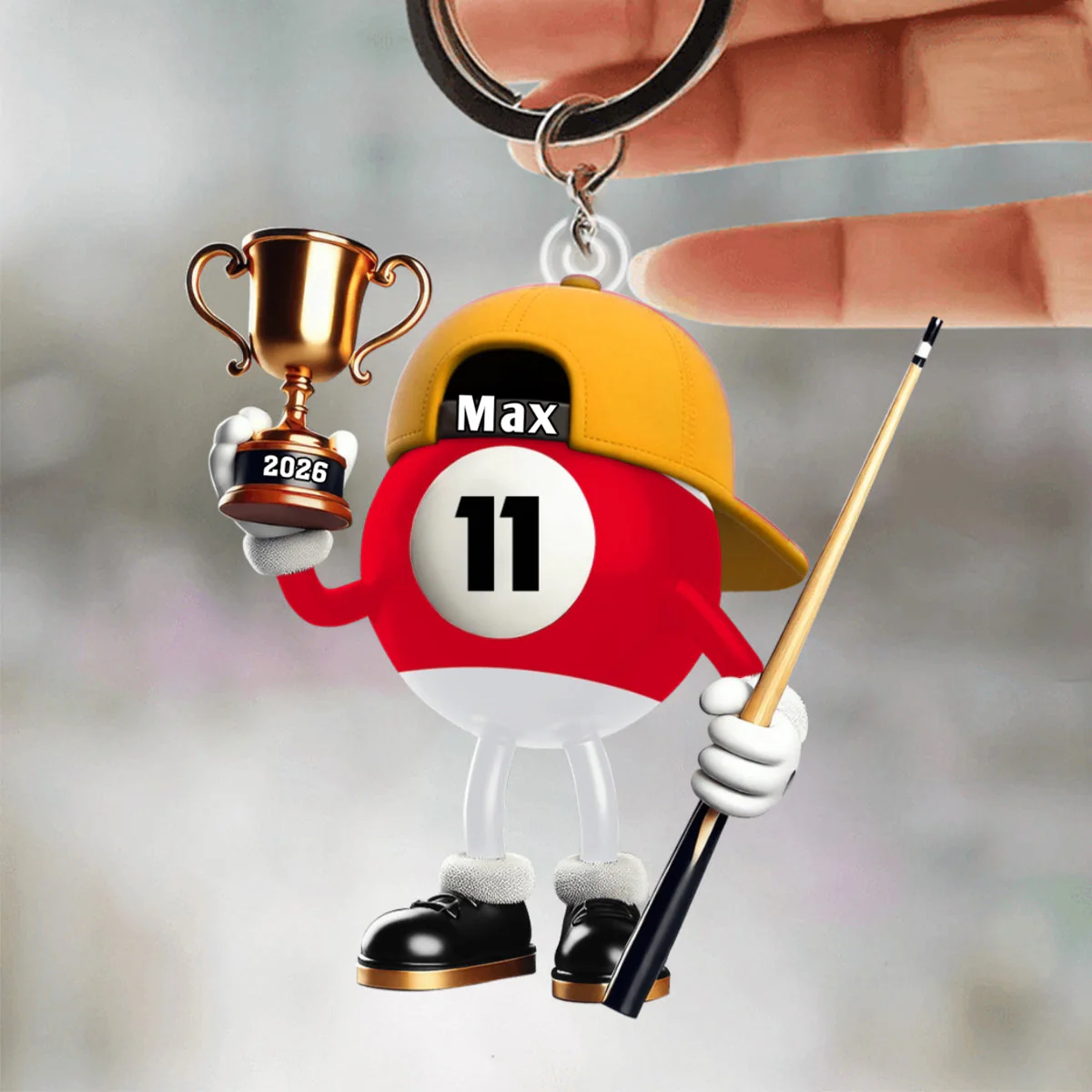 Custom Name Billiard Keychain, Billiard Lover Gift - Image 7