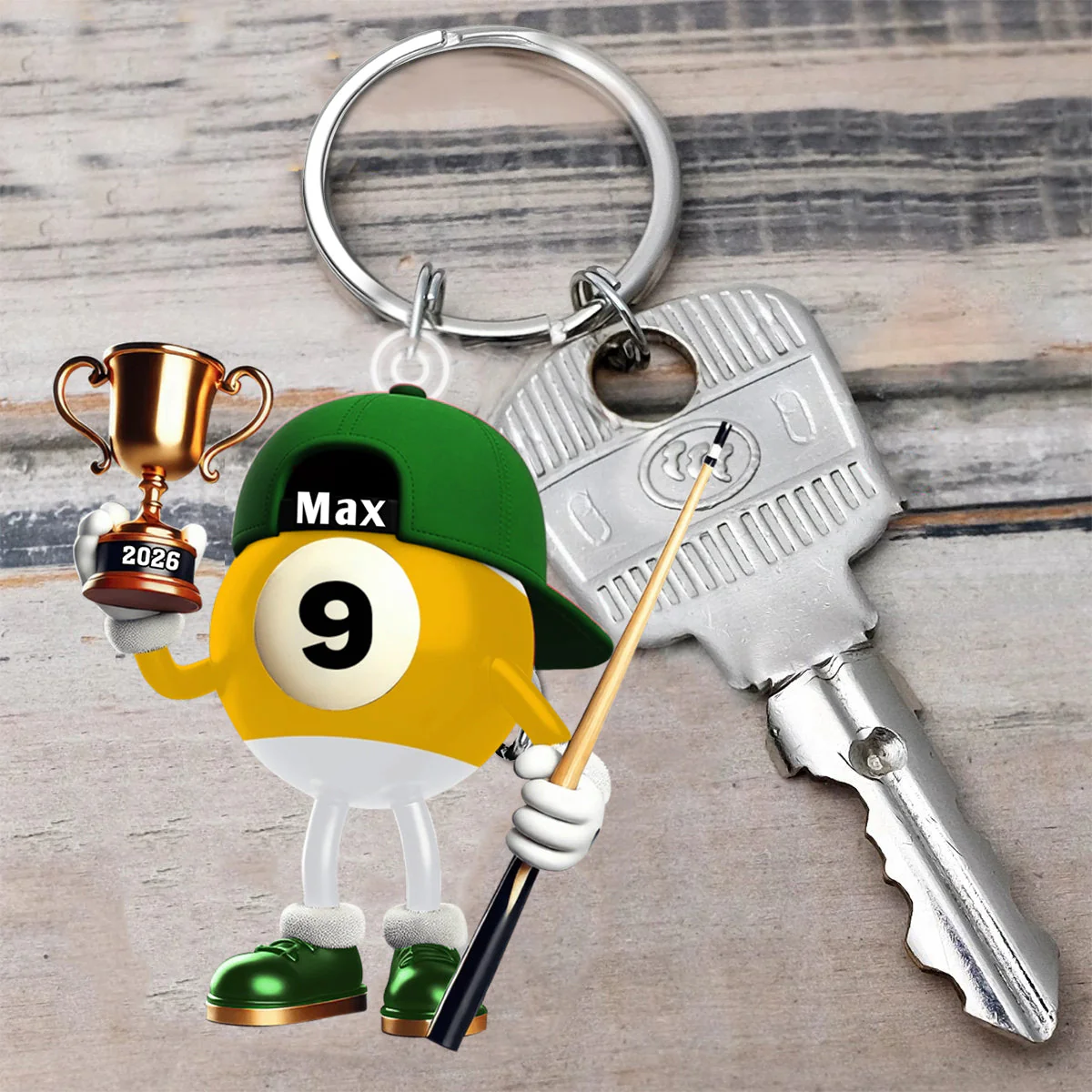 Custom Name Billiard Keychain, Billiard Lover Gift - Image 8
