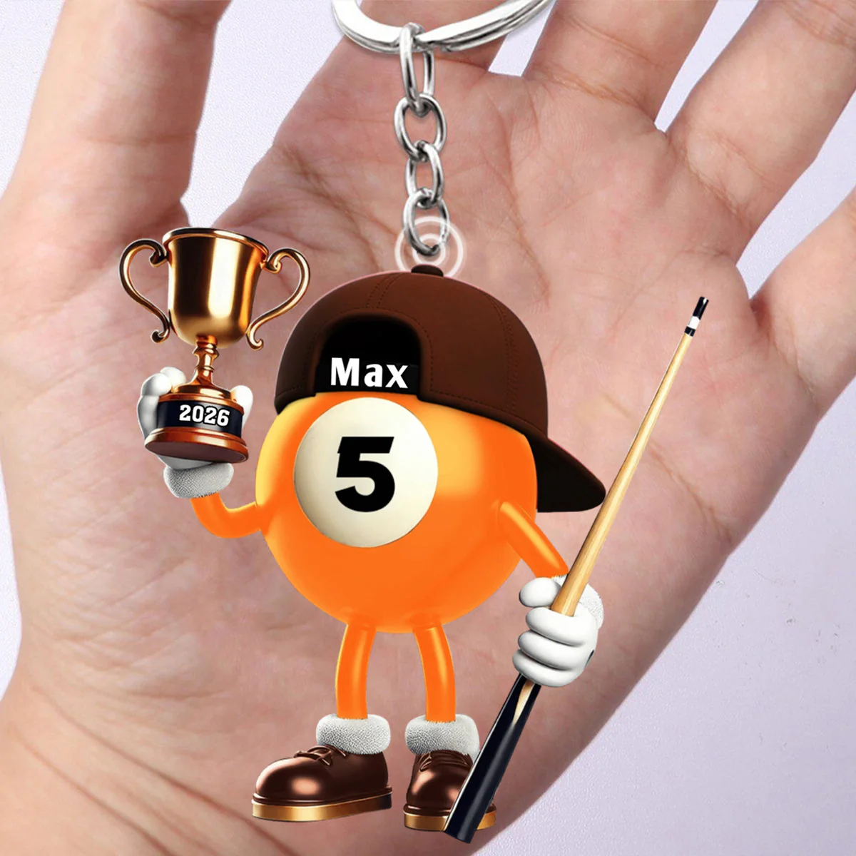 Custom Name Billiard Keychain, Billiard Lover Gift - Image 9