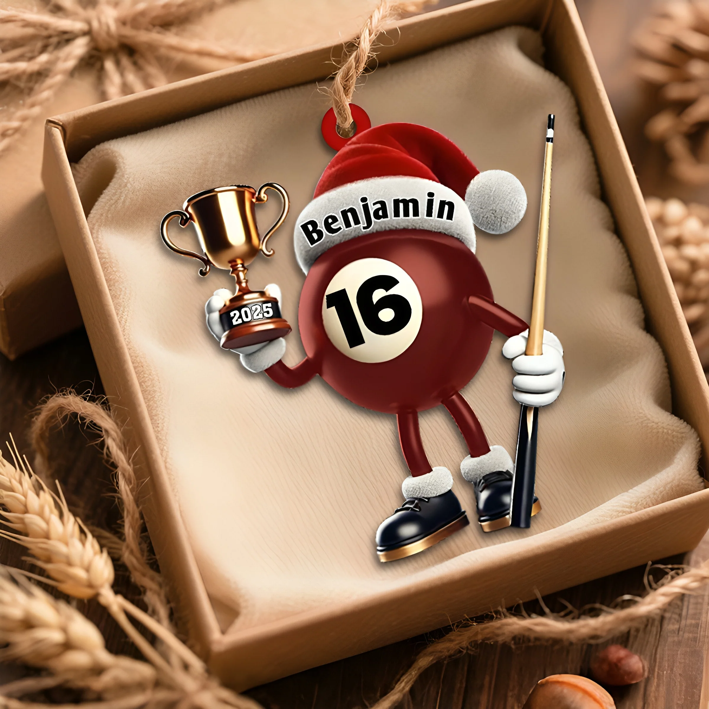 Custom Name Billiard Ornament, Billiard Lover Christmas Gift - Image 7