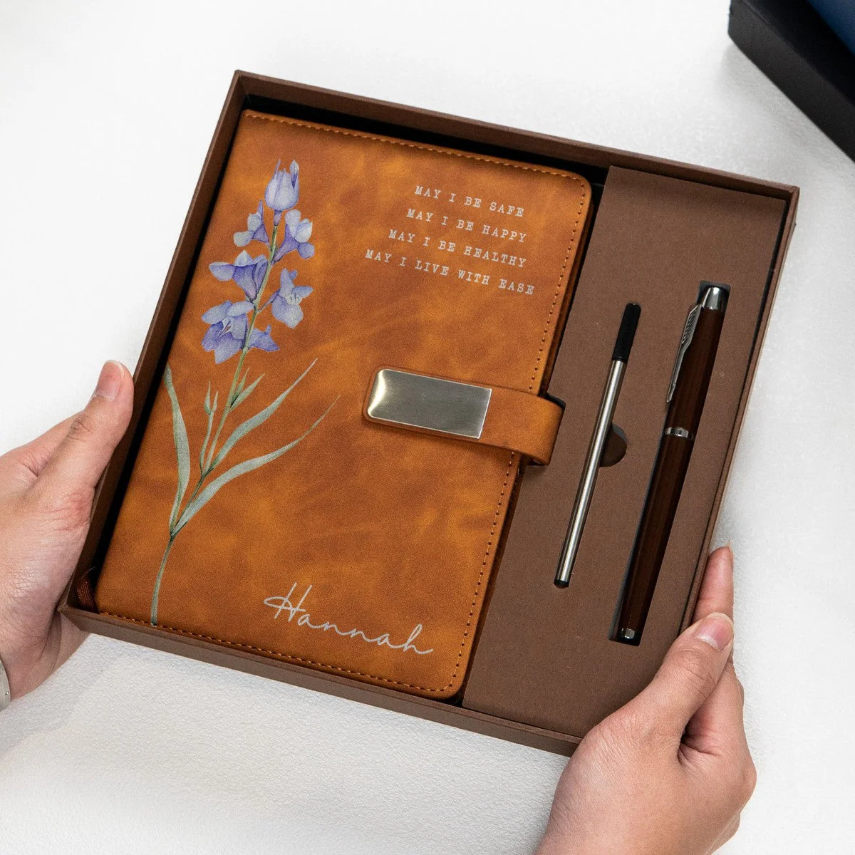 Custom Name & Birth Flower - Metta Prayer Personalized Notebook Set - Image 2