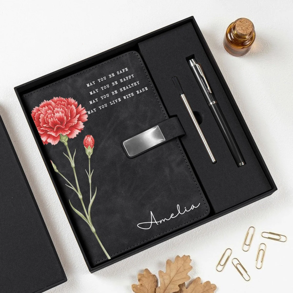 Custom Name & Birth Flower - Metta Prayer Personalized Notebook Set - Image 3