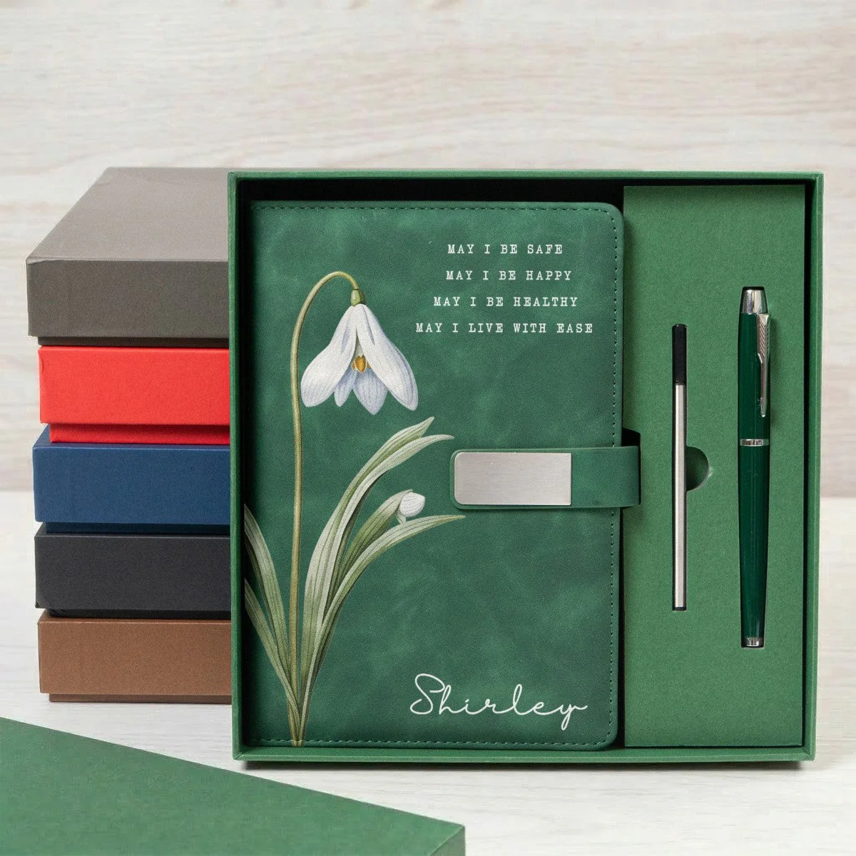 Custom Name & Birth Flower - Metta Prayer Personalized Notebook Set - Image 4