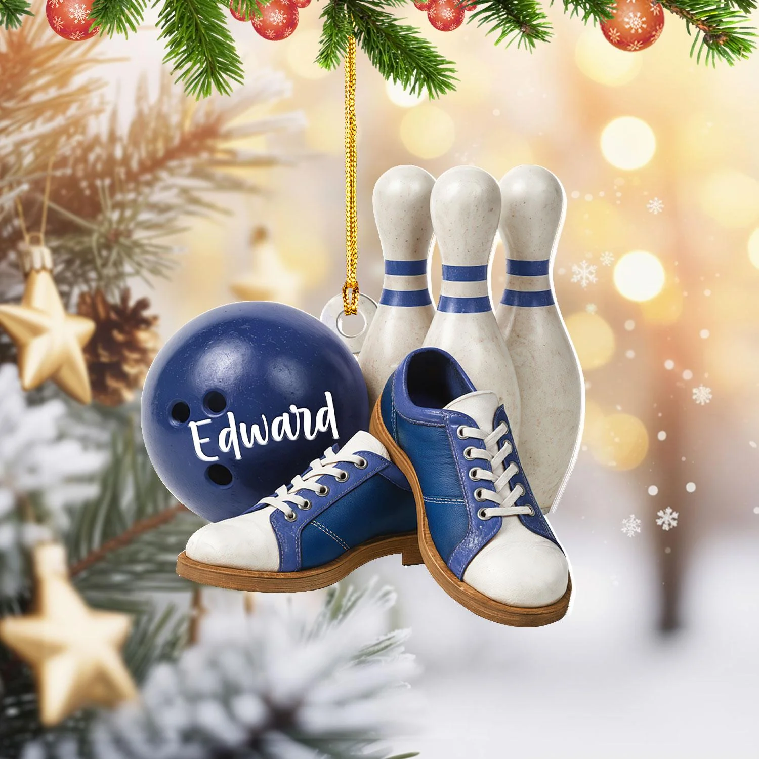 Custom Name Bowling Ornament, Personalized Christmas Gift For Bowling Lover - Image 10
