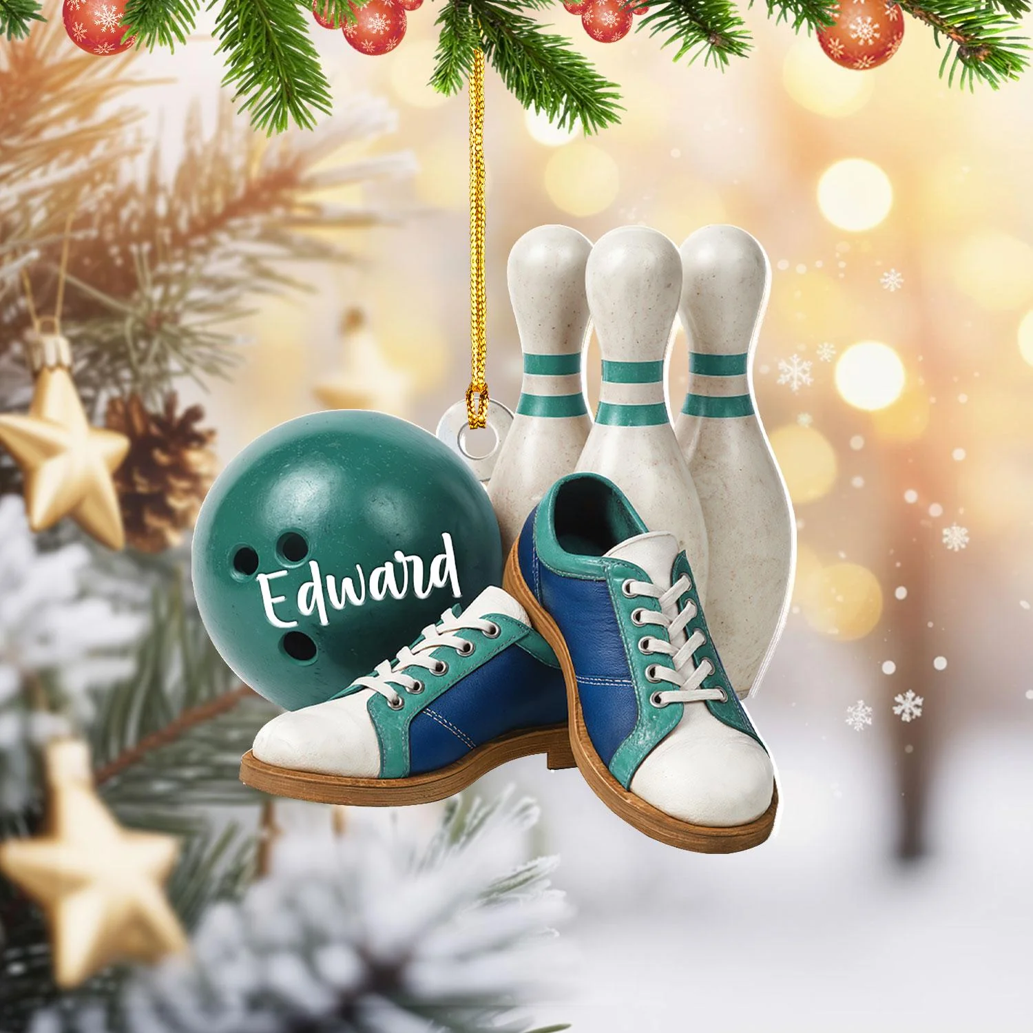 Custom Name Bowling Ornament, Personalized Christmas Gift For Bowling Lover - Image 11