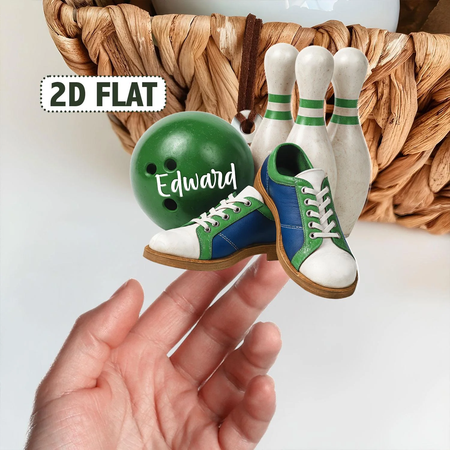 Custom Name Bowling Ornament, Personalized Christmas Gift For Bowling Lover - Image 3