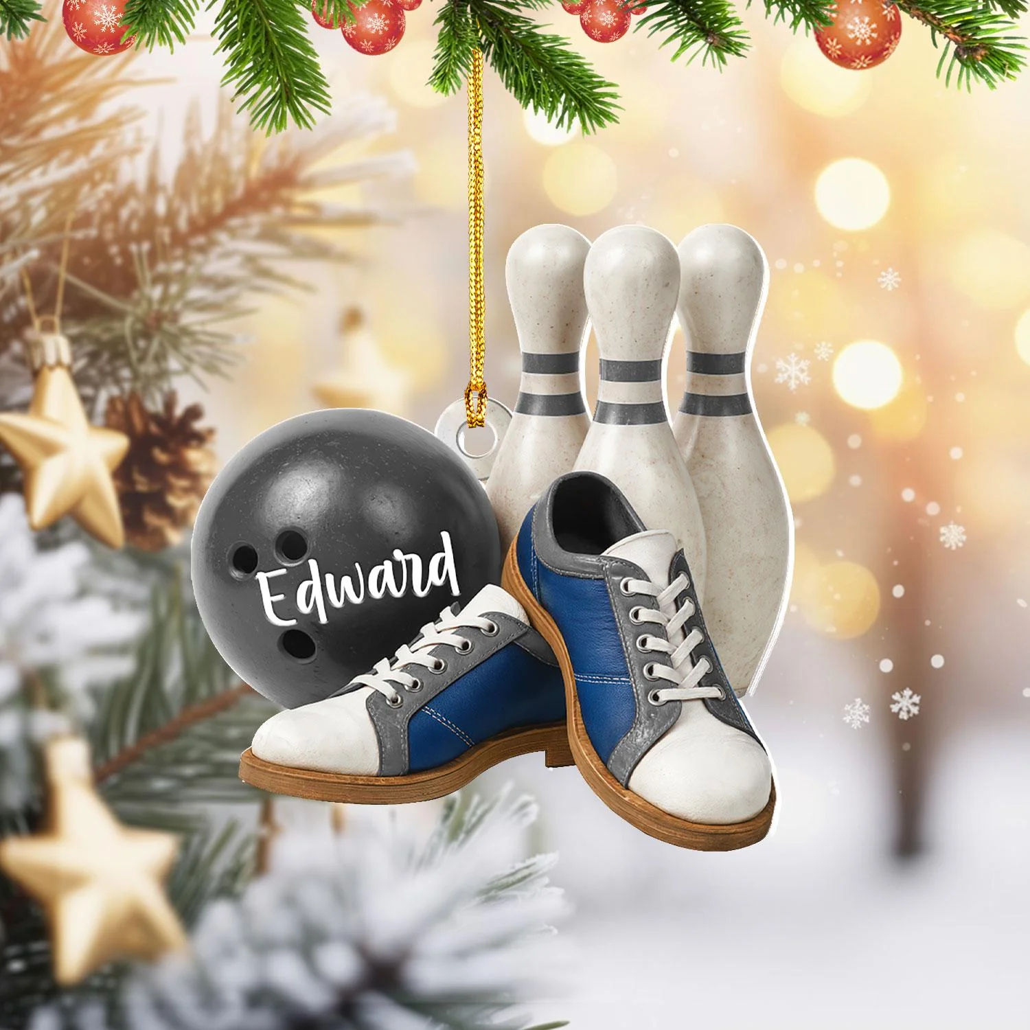 Custom Name Bowling Ornament, Personalized Christmas Gift For Bowling Lover - Image 8