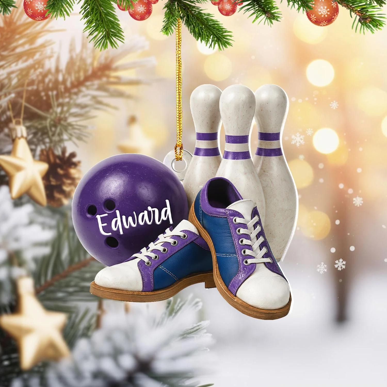 Custom Name Bowling Ornament, Personalized Christmas Gift For Bowling Lover - Image 9