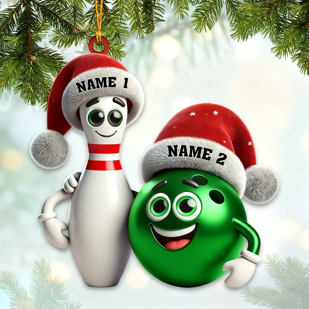 Custom Name Bowling Personalized Acrylic Ornament Bowling Christmas Gift Decoration - Image 5