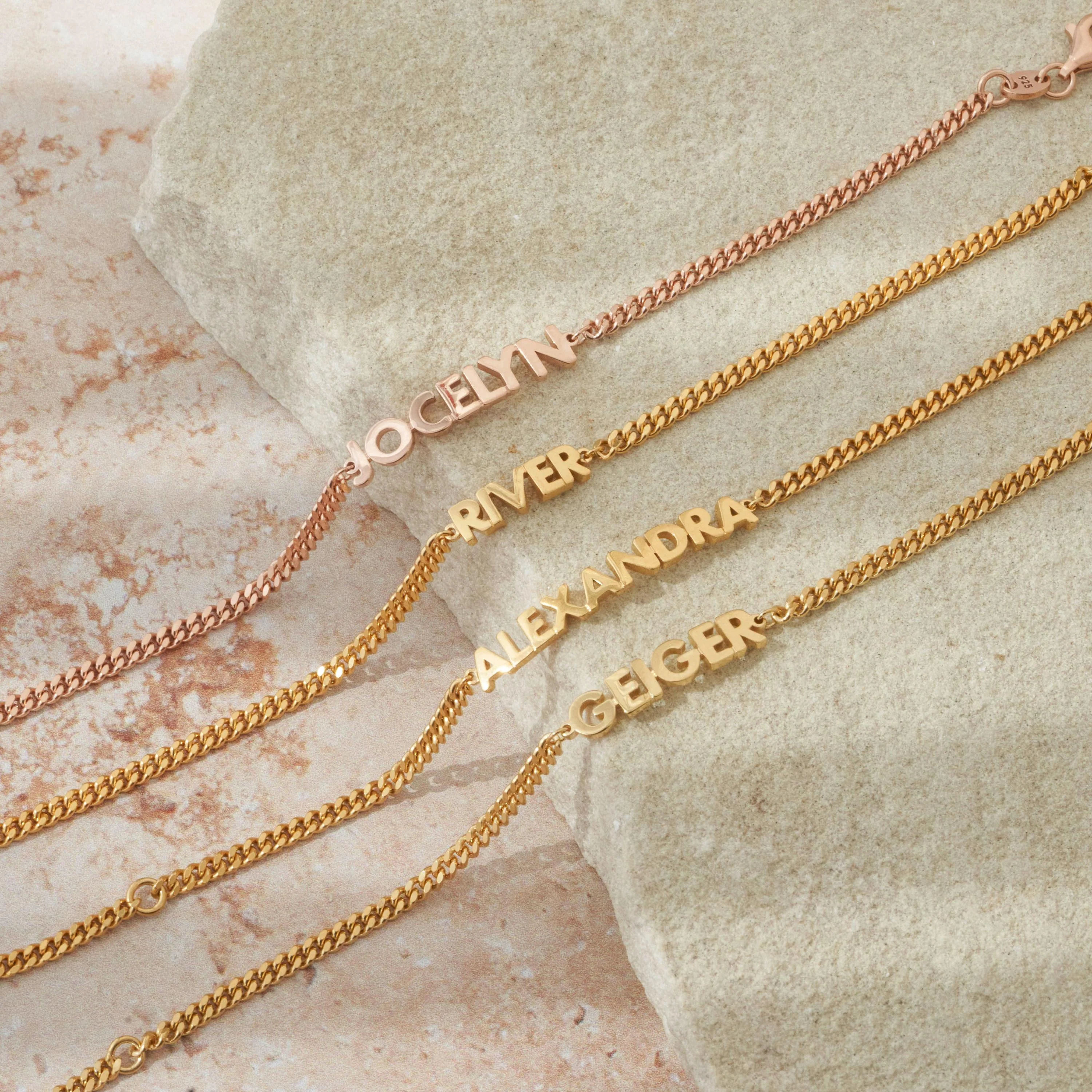 Custom Name Bracelet on Curb Chain,Personalized Name Jewelry,Gift for Her - Image 2