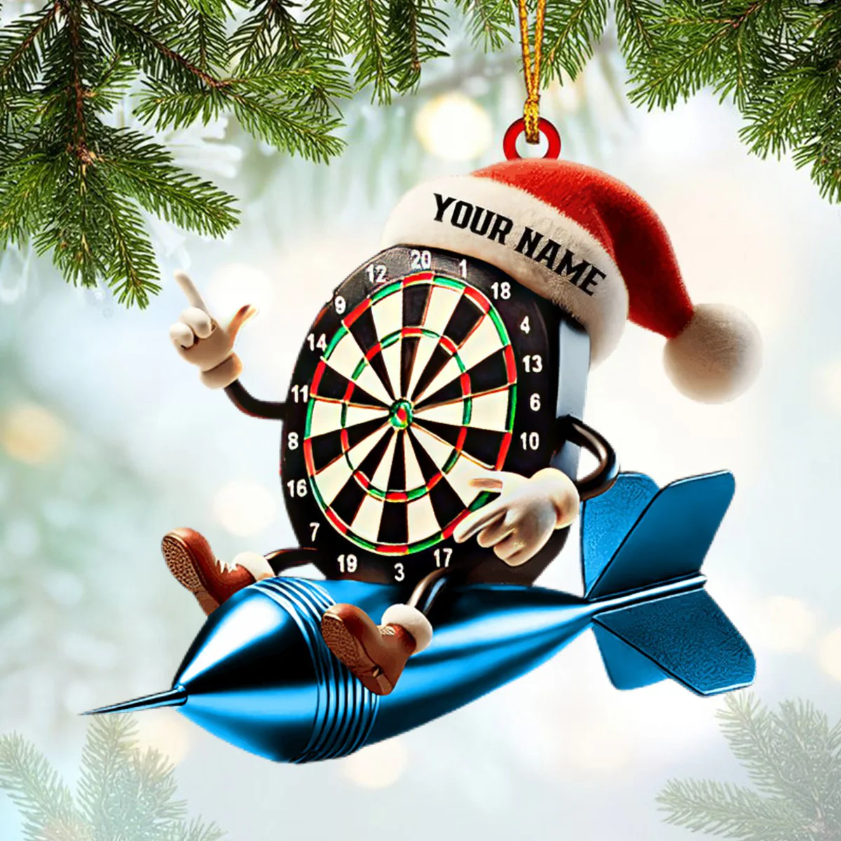 Custom Name Dart Personalized Acrylic Ornament Dart Lover Christmas Gift - Image 2