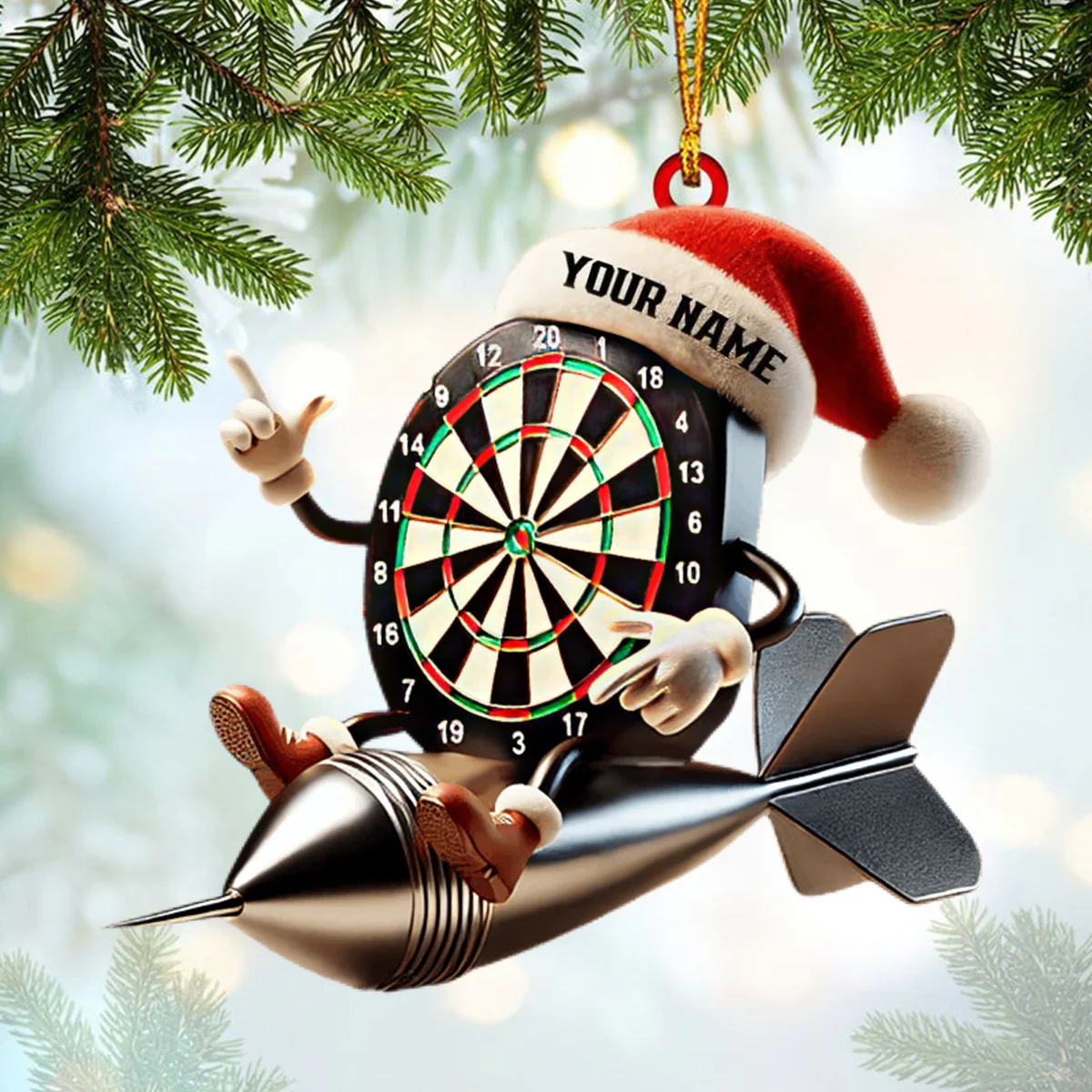 Custom Name Dart Personalized Acrylic Ornament Dart Lover Christmas Gift - Image 4