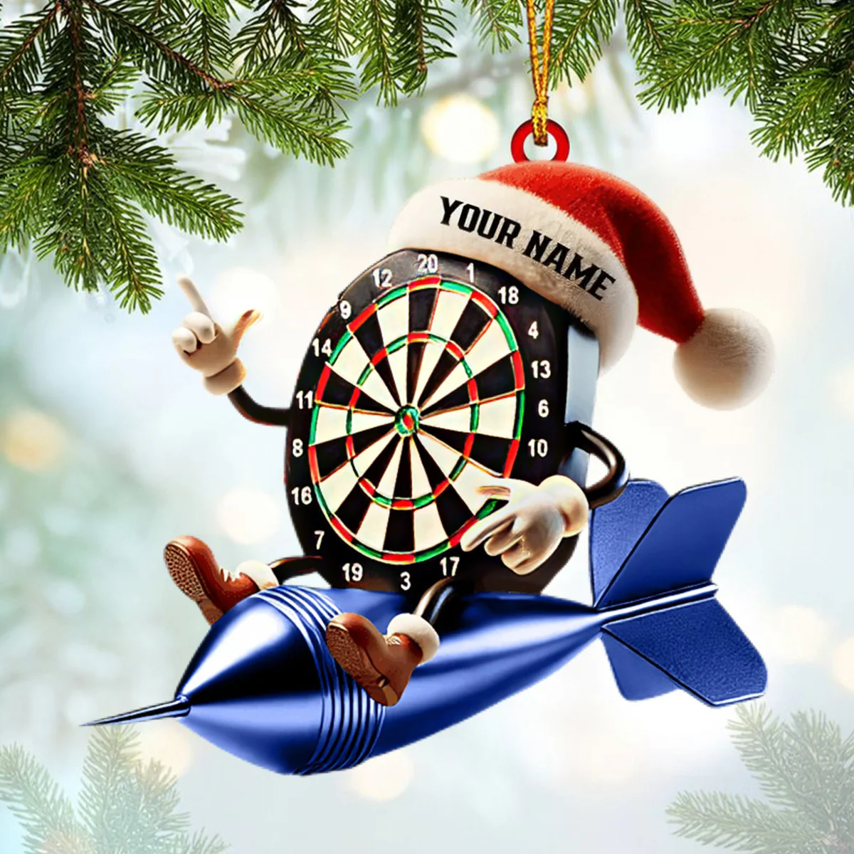Custom Name Dart Personalized Acrylic Ornament Dart Lover Christmas Gift - Image 5