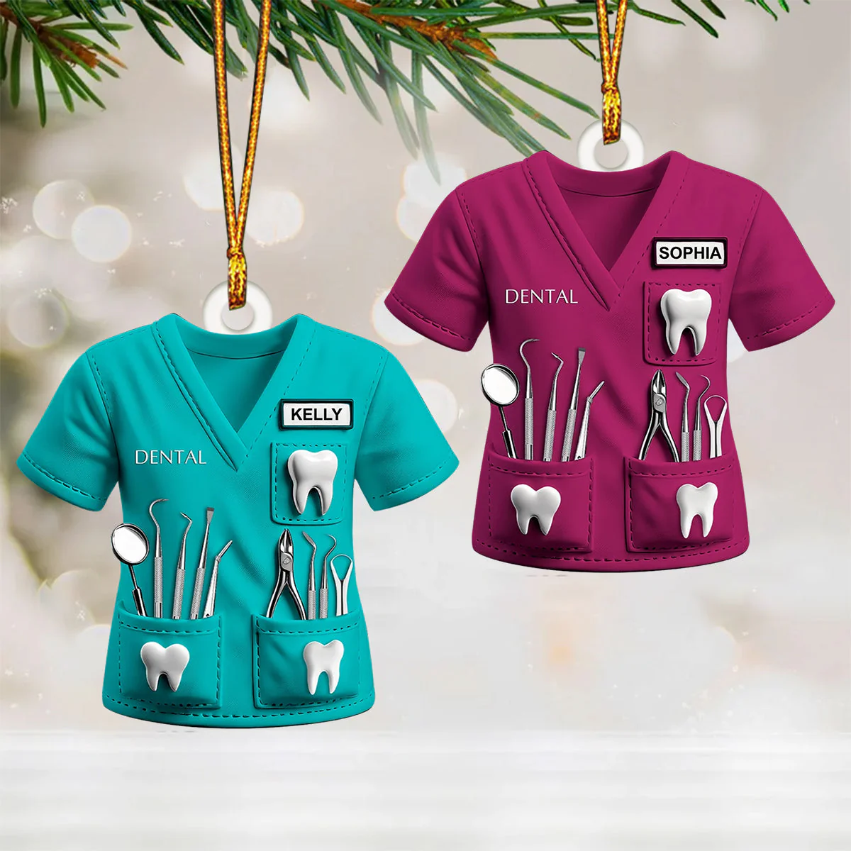Custom Name Dentist Ornament - Personalized Christmas Ornament, Home Decor - Image 3