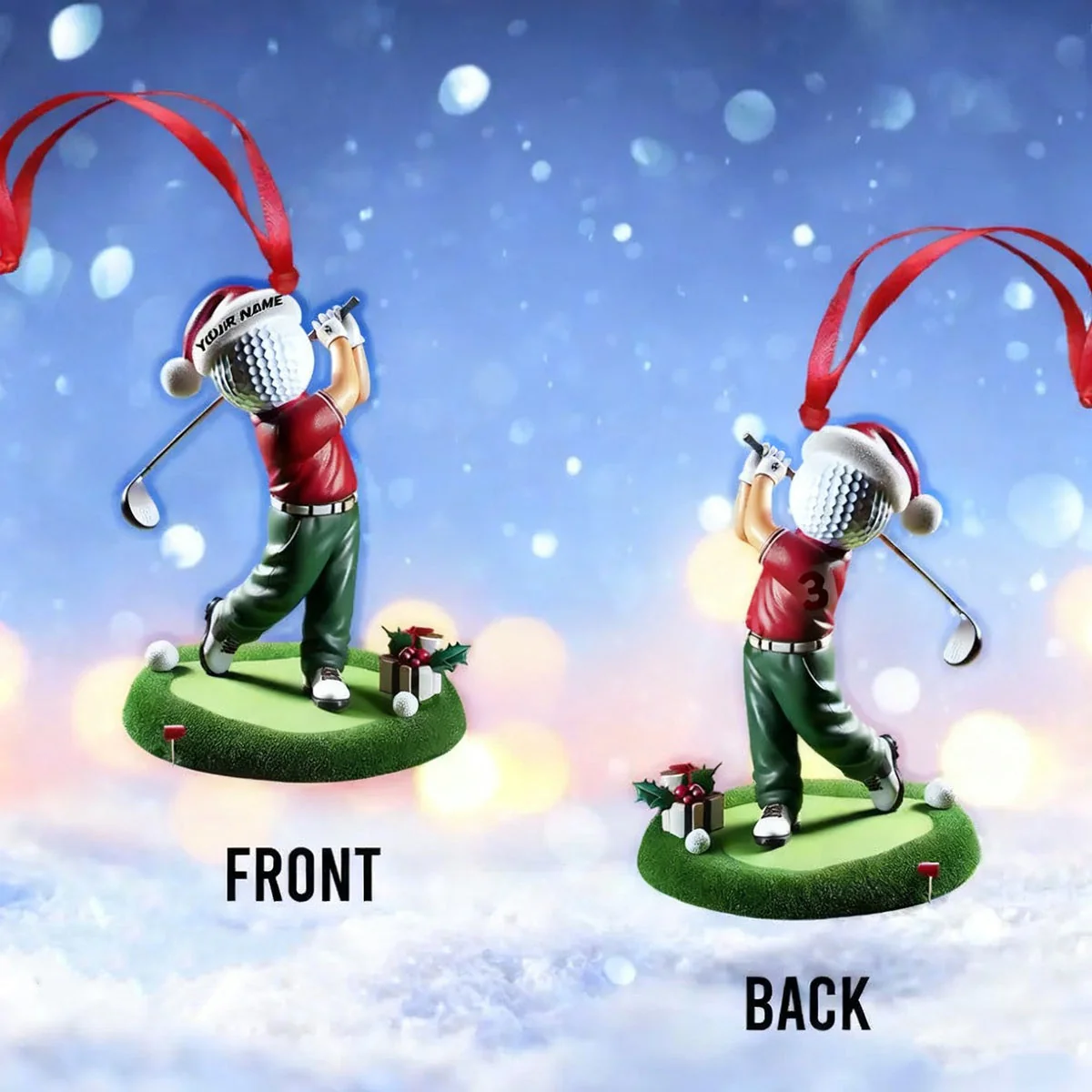 Custom Name Golf Ornament, Golf Lover Christmas Gift - Image 3