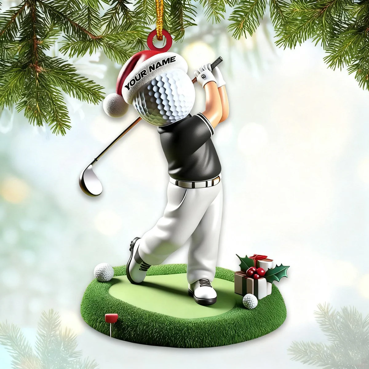 Custom Name Golf Ornament, Golf Lover Christmas Gift - Image 5