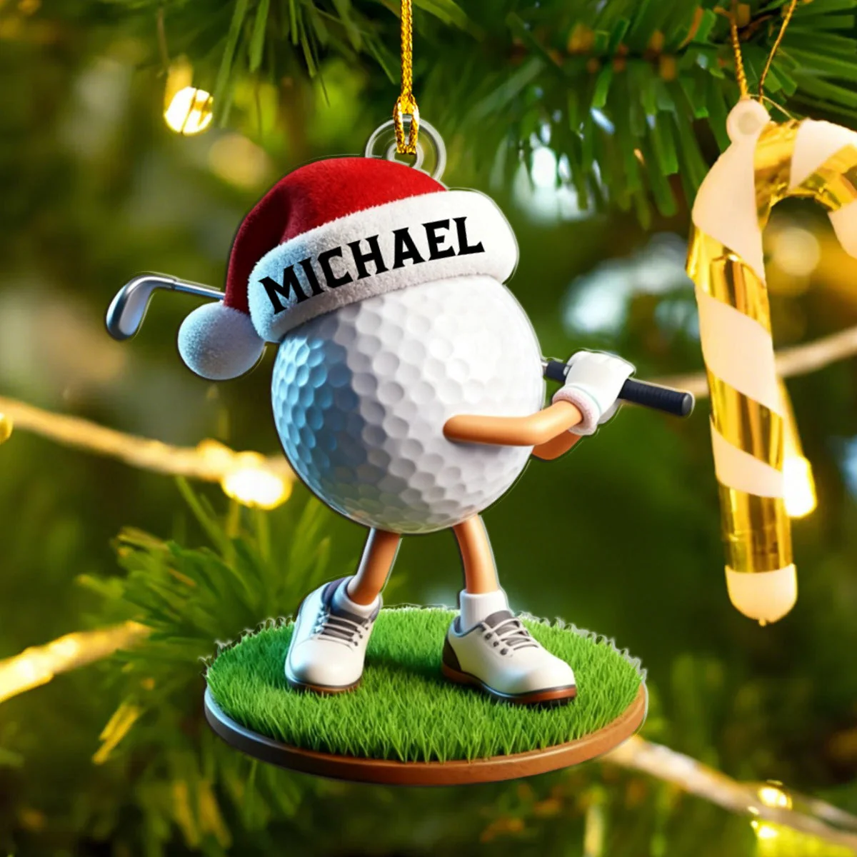Custom Name Golf Ornament,Personalized Christmas Gift for Golf Lovers - Image 2