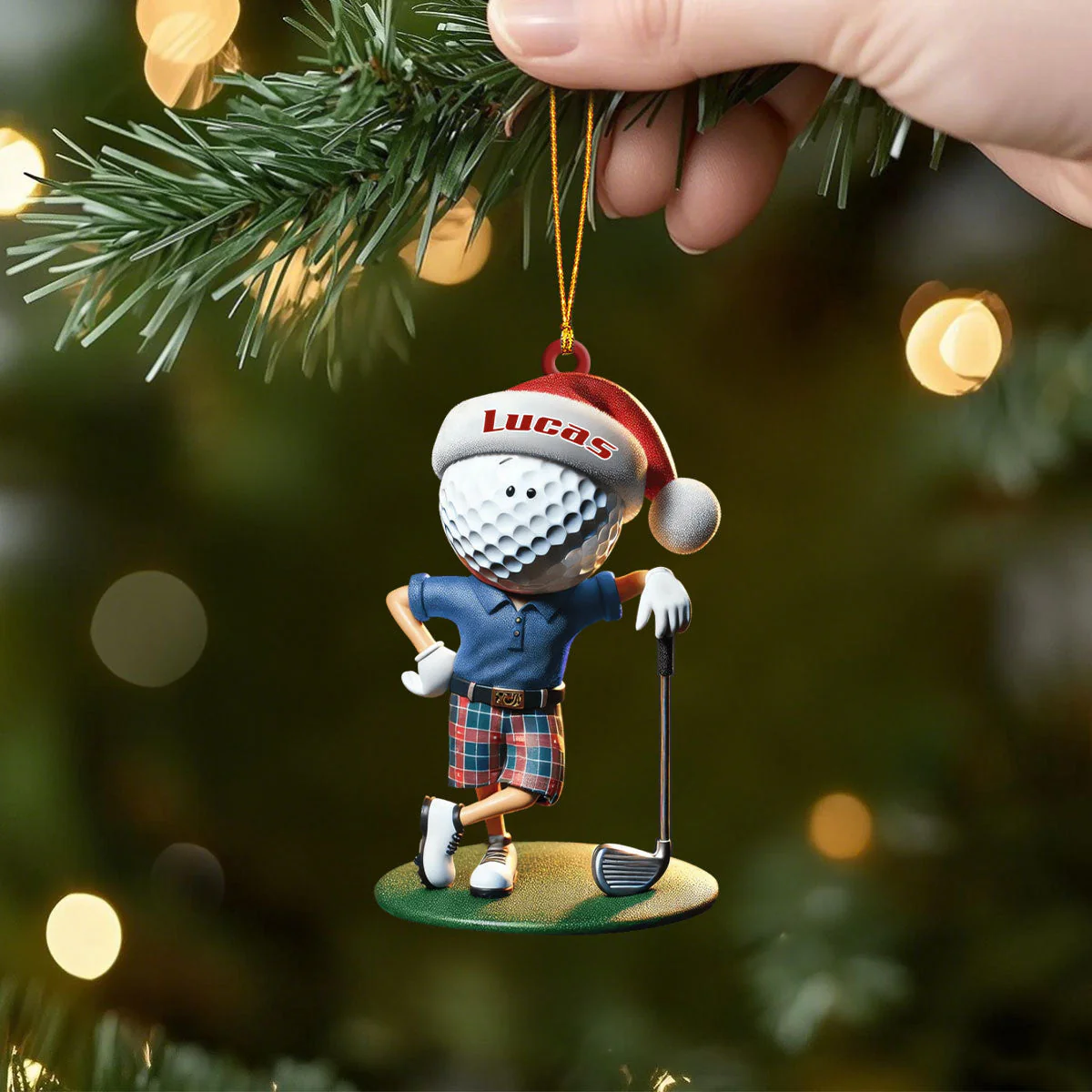 Custom Name Golf Santa Ornament, Golf Lover Christmas Gift - Image 4