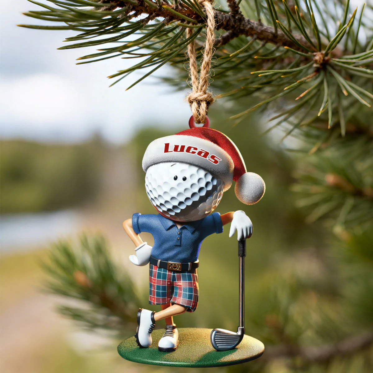 Custom Name Golf Santa Ornament, Golf Lover Christmas Gift - Image 7