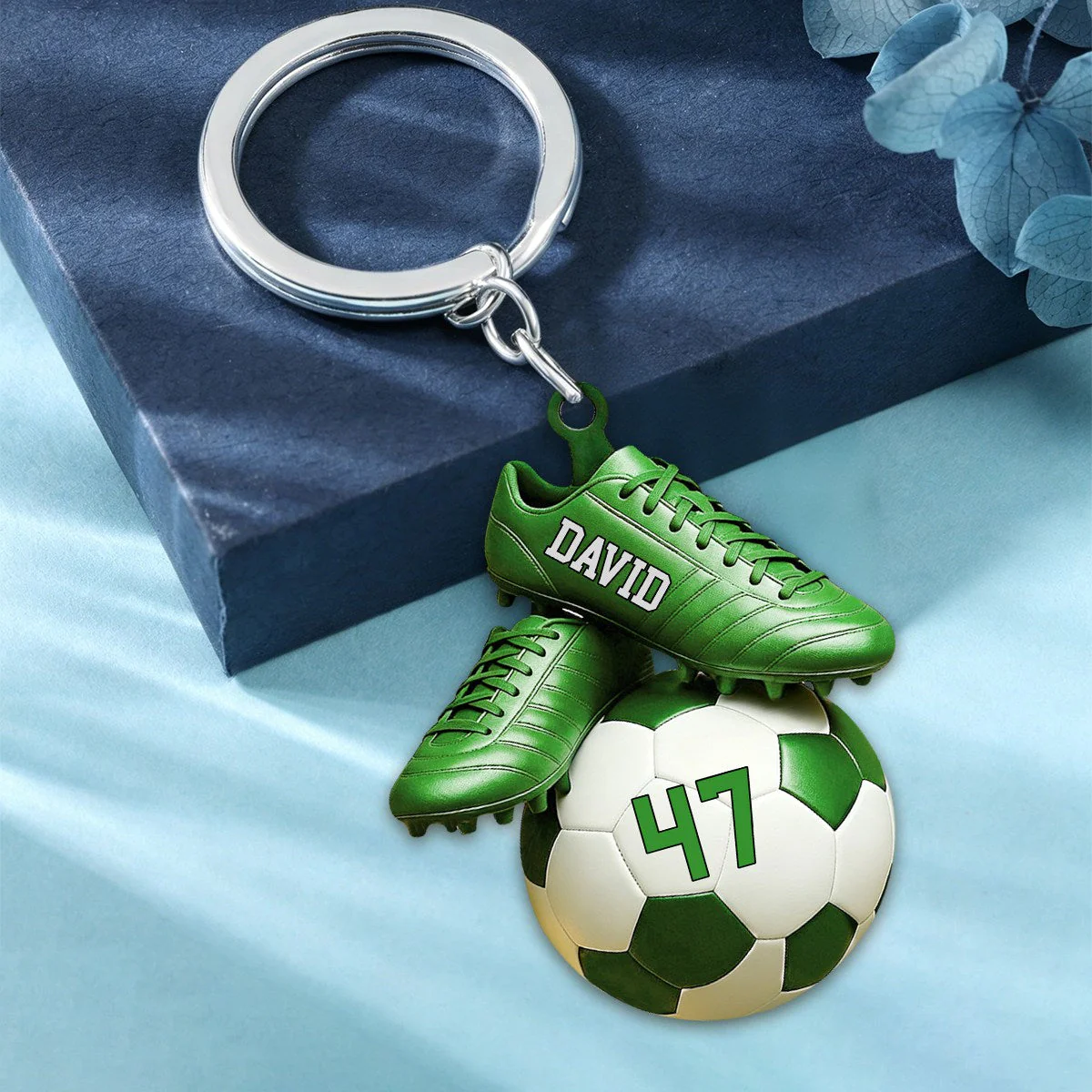 Custom Name & Jersey Number Personalized Keychian for Soccer Lover - Image 4