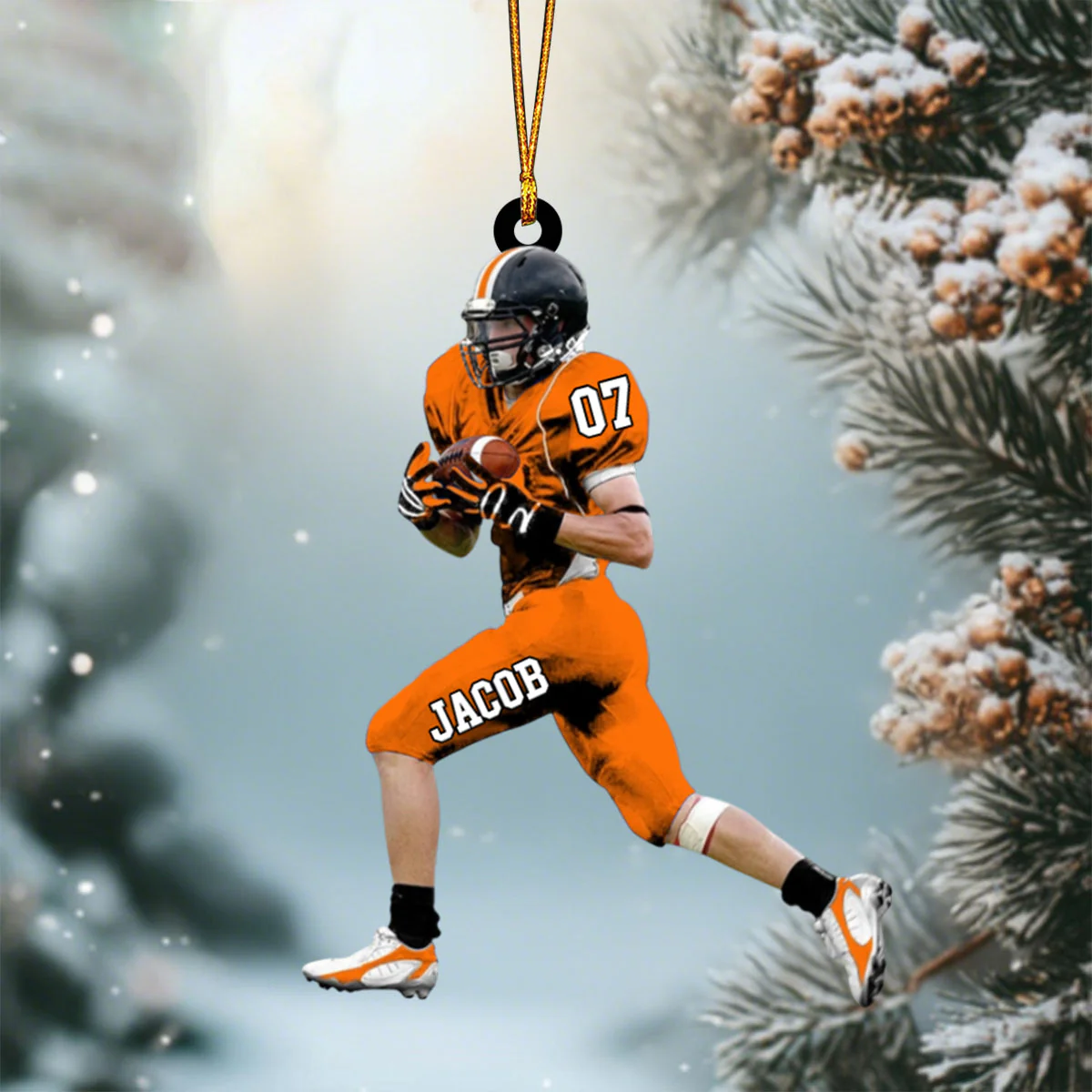 Custom Name Number & Design Personalized American Football Acrylic Ornament - Image 6