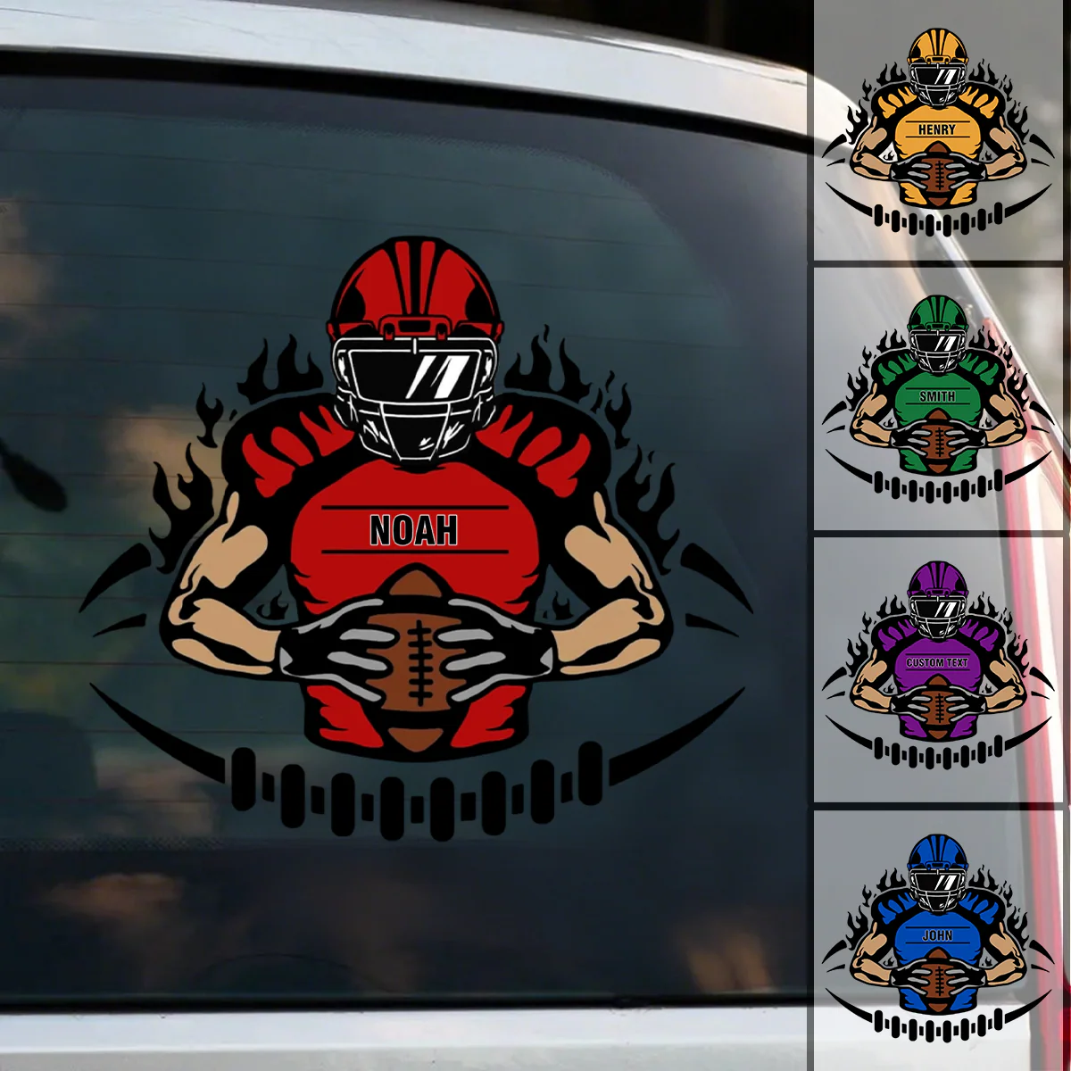 Custom Name Personalized Football Player Sticker/Decal - Image 2