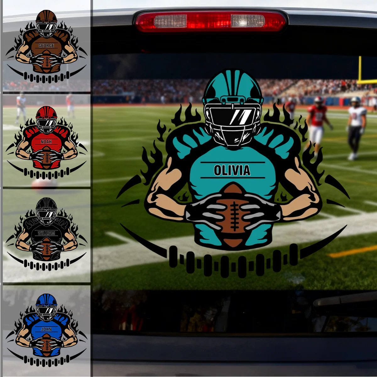 Custom Name Personalized Football Player Sticker/Decal - Image 3