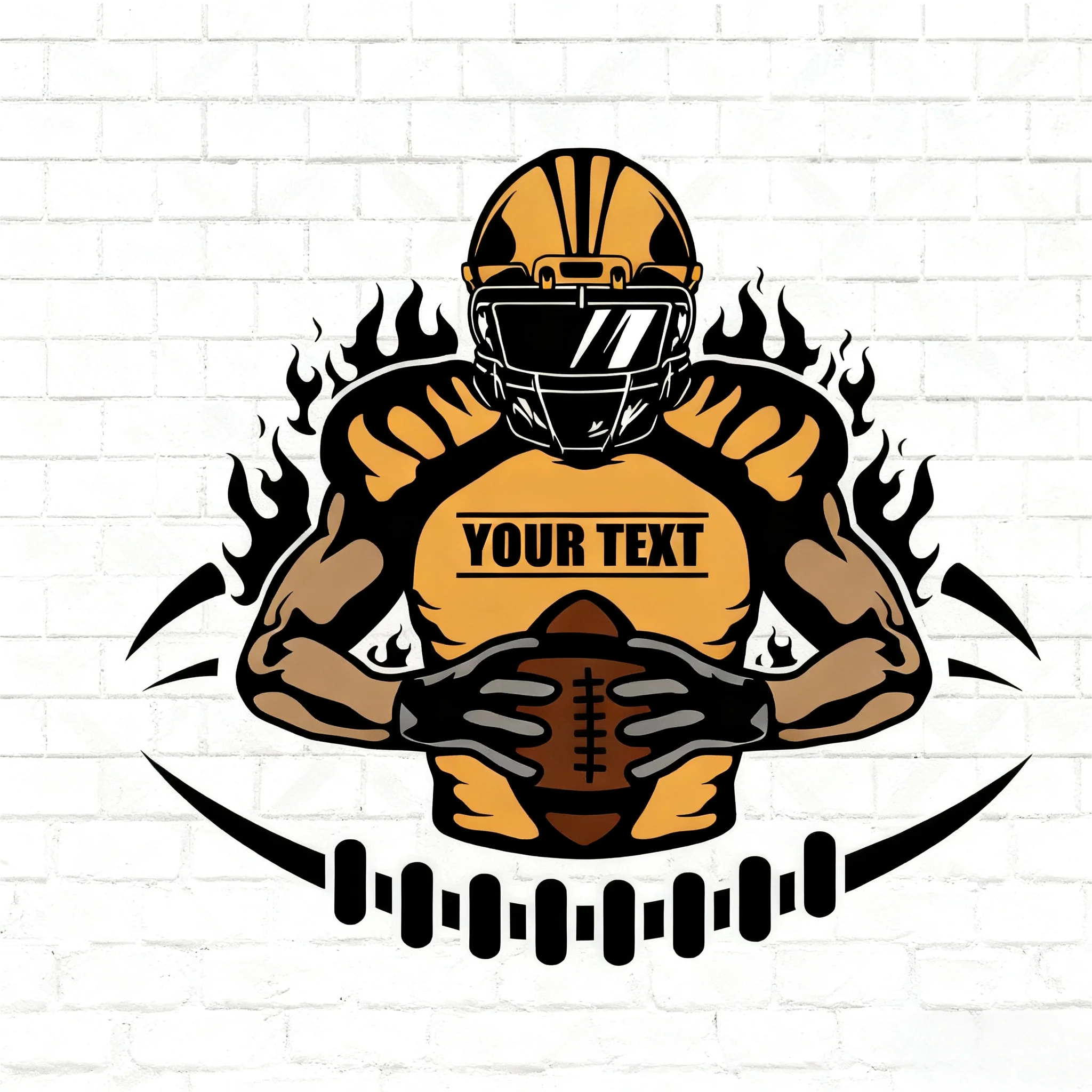 Custom Name Personalized Football Player Sticker/Decal - Image 6
