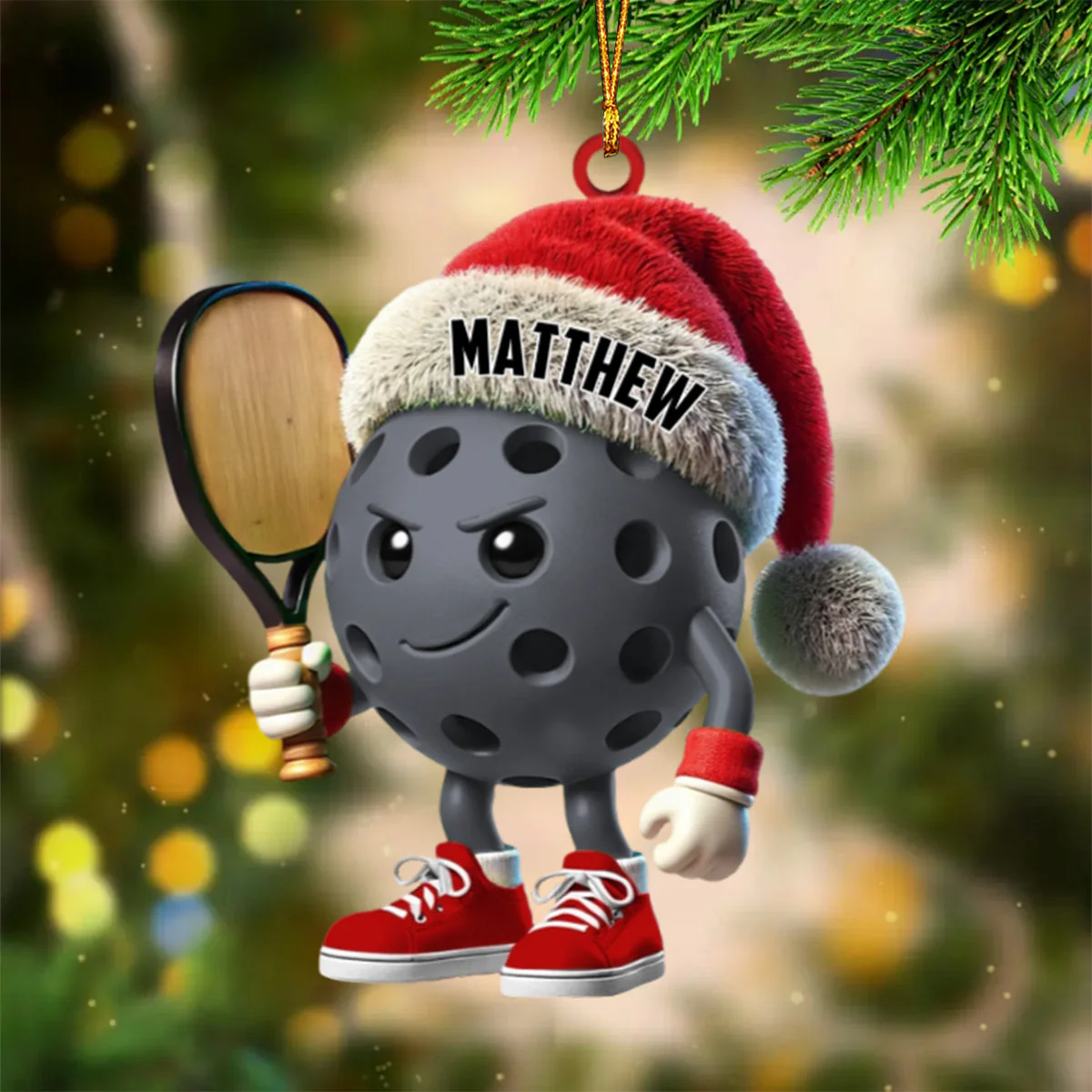 Custom Name Pickle Ball Ornament, Christmas Gift Decoration - Image 4