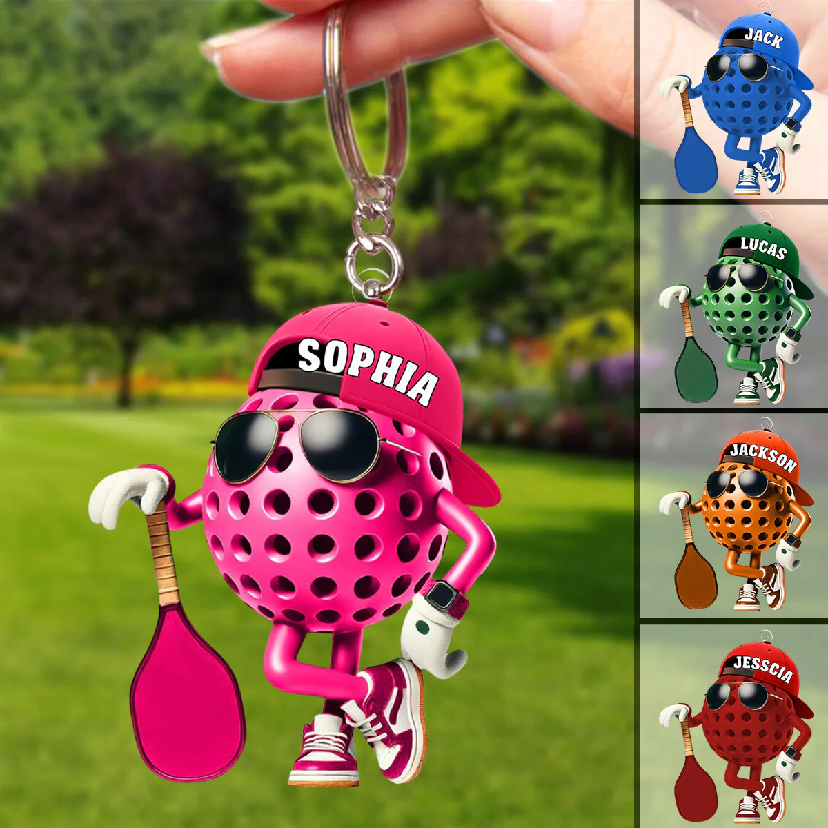 Custom Name Pickle Ball Personalized Acrylic Keychain Gift For Pickle Ball Enthusiasts - Image 2