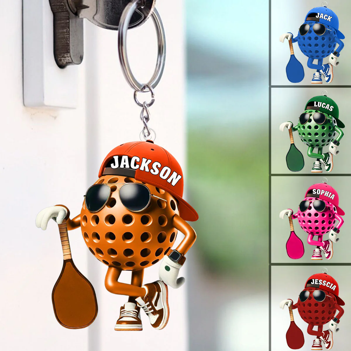 Custom Name Pickle Ball Personalized Acrylic Keychain Gift For Pickle Ball Enthusiasts - Image 3