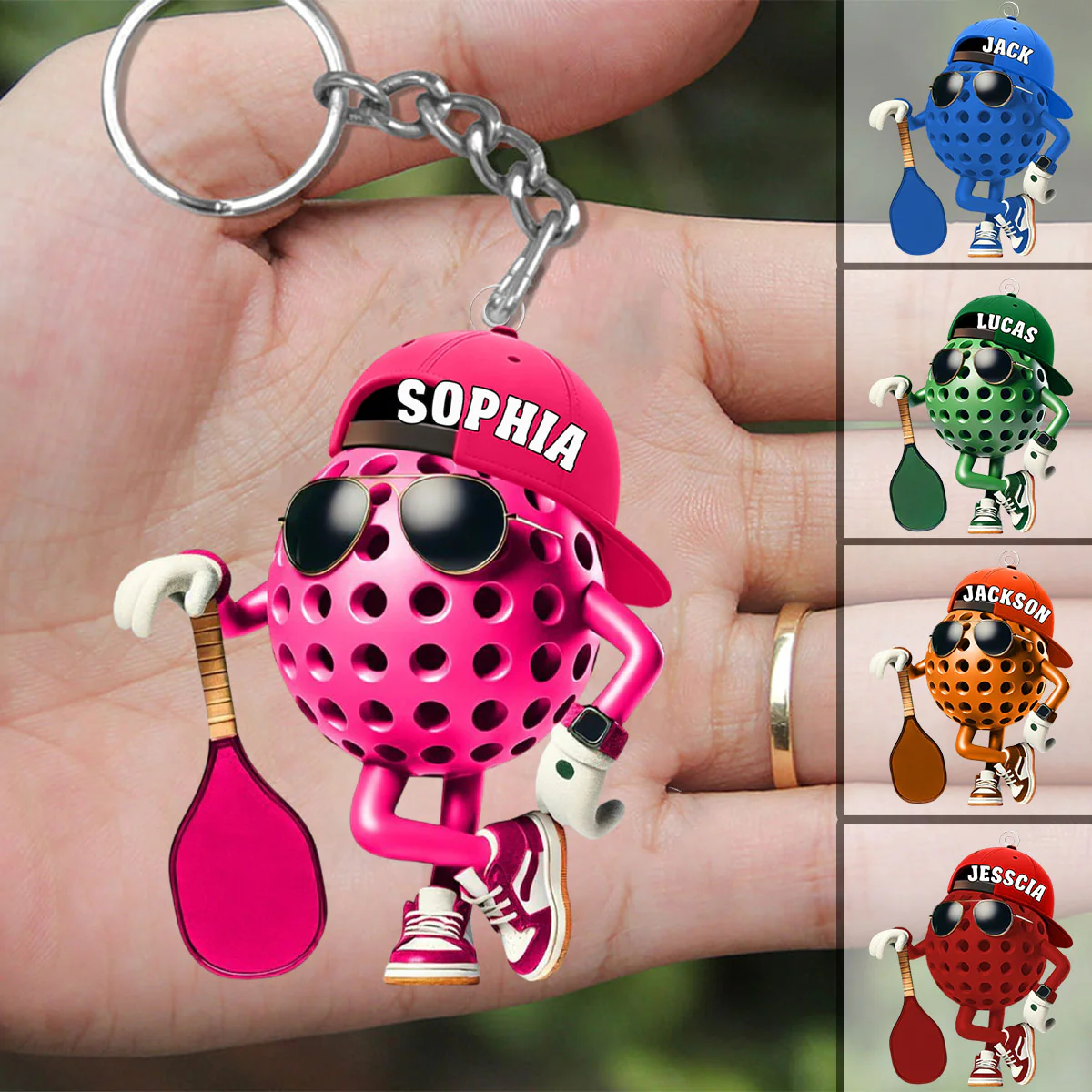 Custom Name Pickle Ball Personalized Acrylic Keychain Gift For Pickle Ball Enthusiasts - Image 4