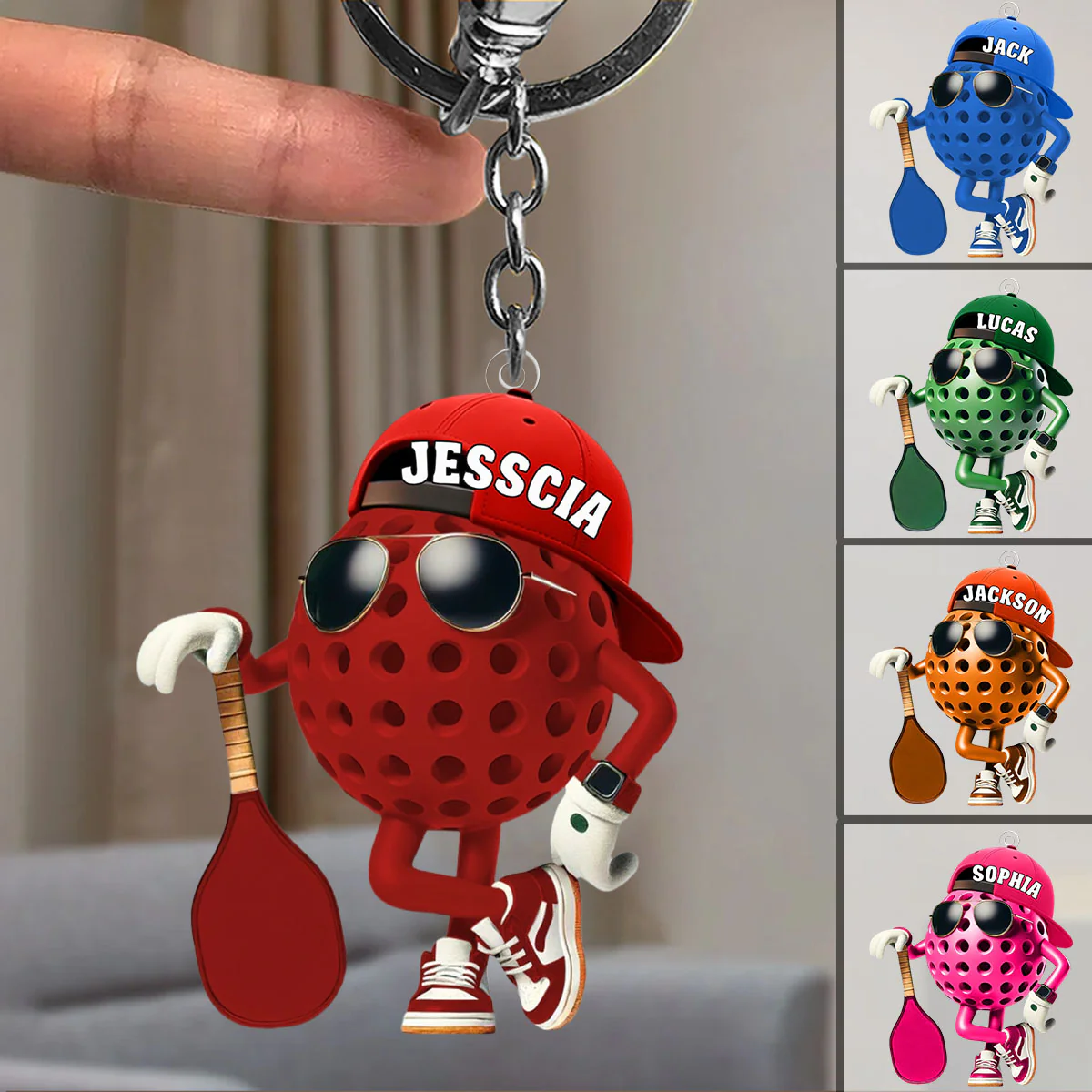 Custom Name Pickle Ball Personalized Acrylic Keychain Gift For Pickle Ball Enthusiasts - Image 5