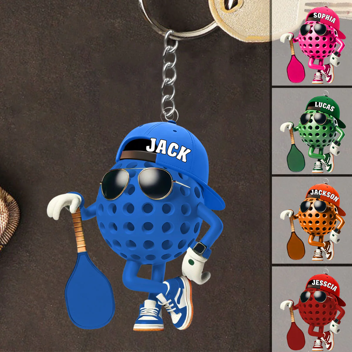 Custom Name Pickle Ball Personalized Acrylic Keychain Gift For Pickle Ball Enthusiasts - Image 6