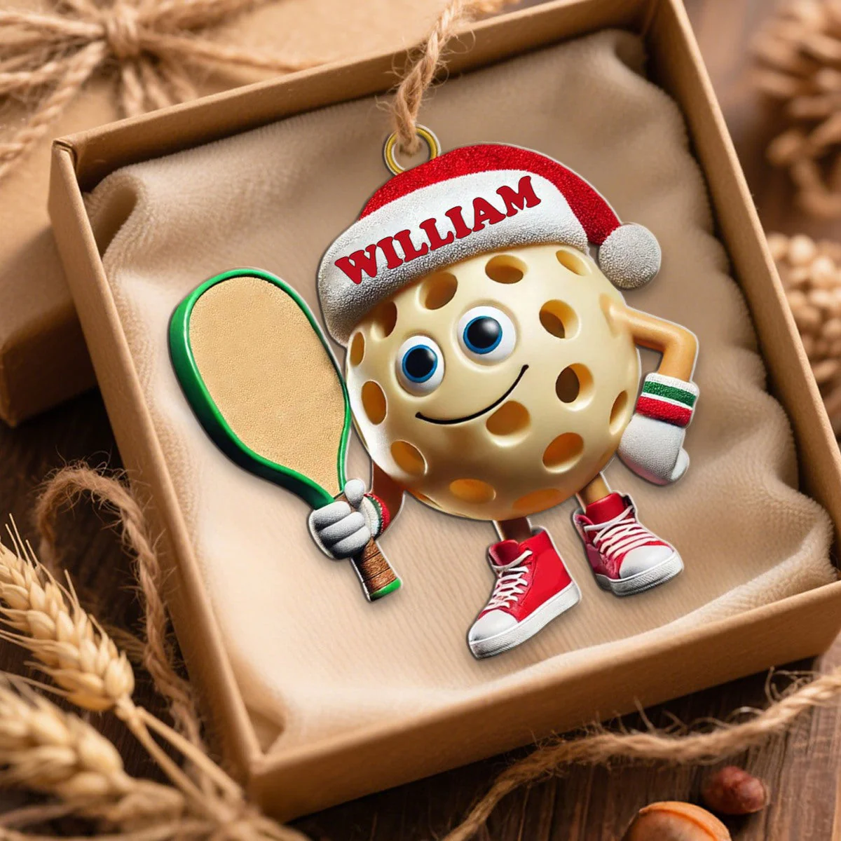 Custom Name Pickleball Ornament, Pickleball Lover Christmas Gift - Image 2