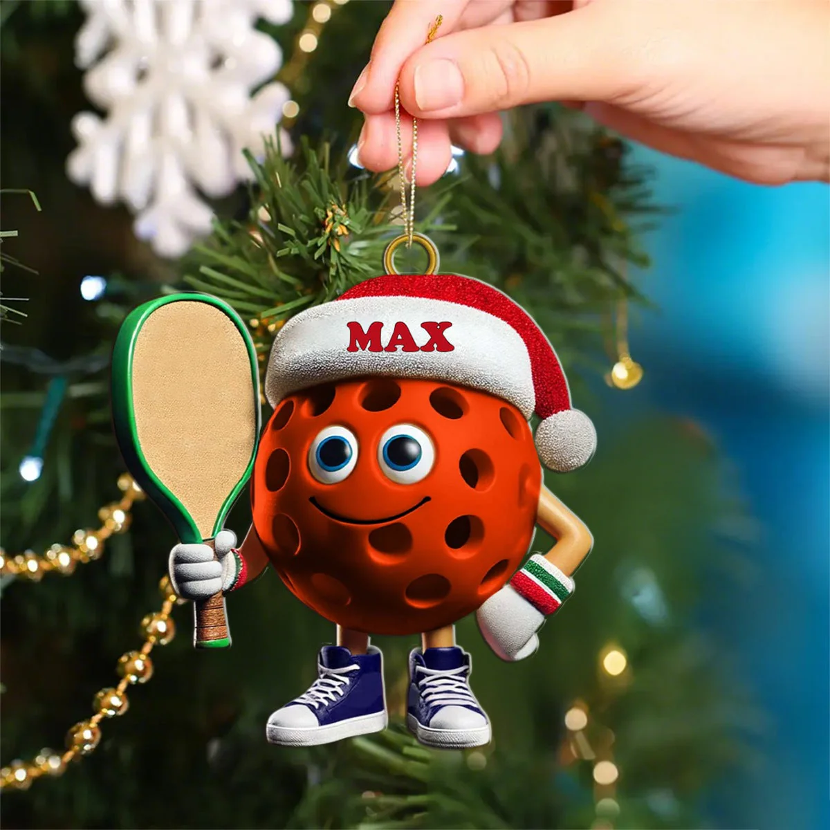 Custom Name Pickleball Ornament, Pickleball Lover Christmas Gift - Image 3