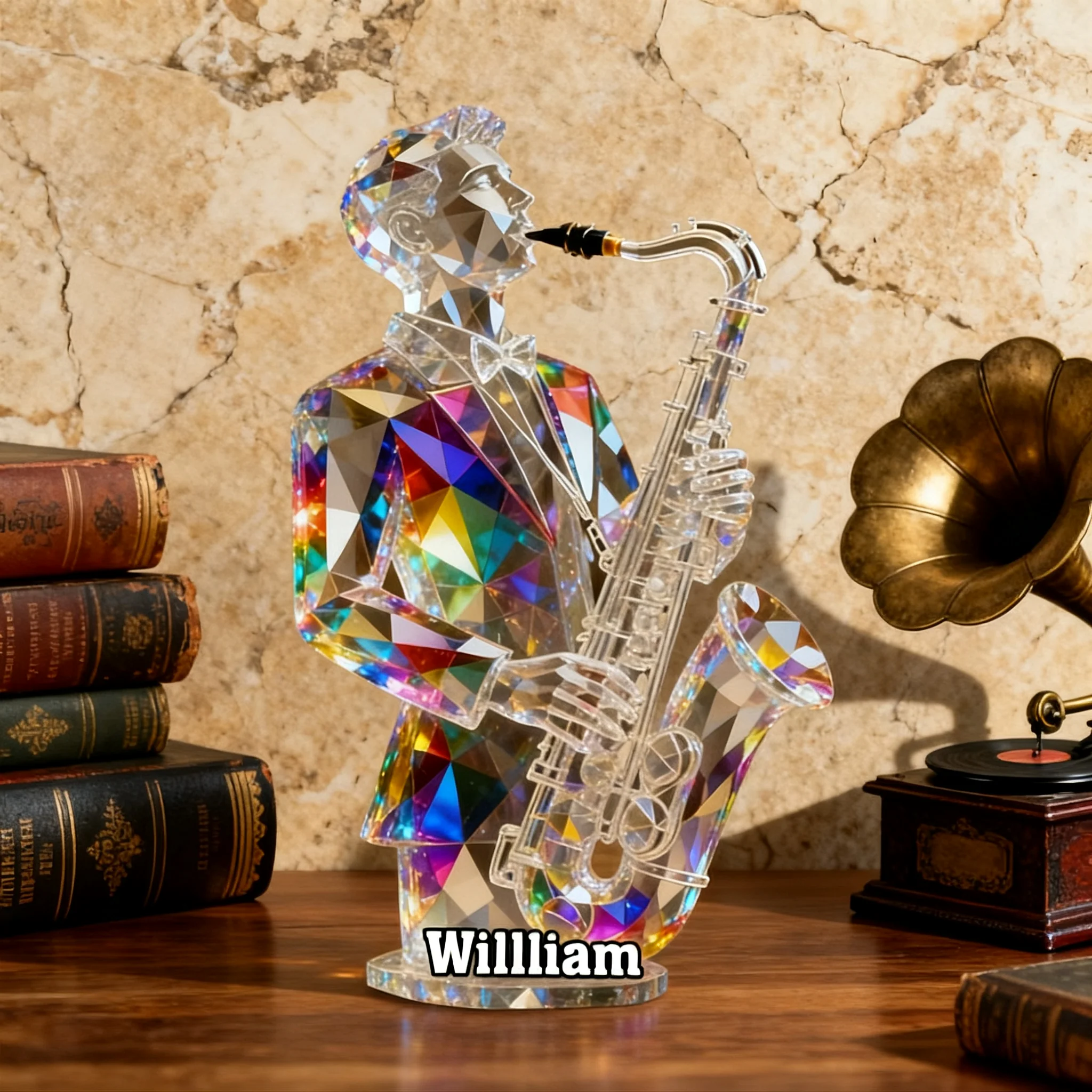 Custom Name Saxophonist Stained Glass Effect Acrylic Plaque,Personalized Musician Gift - Image 5