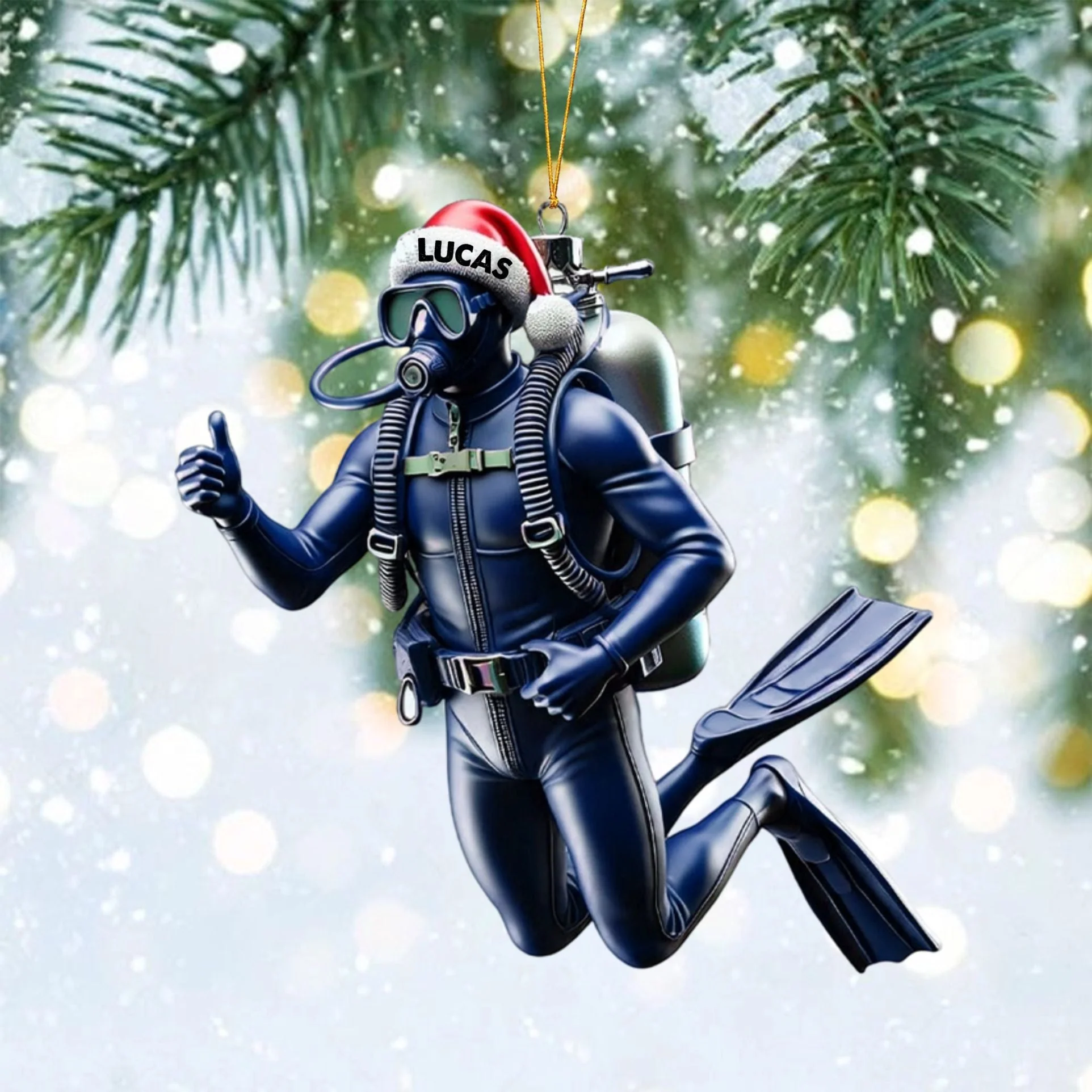 Custom Name Scuba Diving Ornament Personalized Ornament Christmas Gift for Diver - Image 5